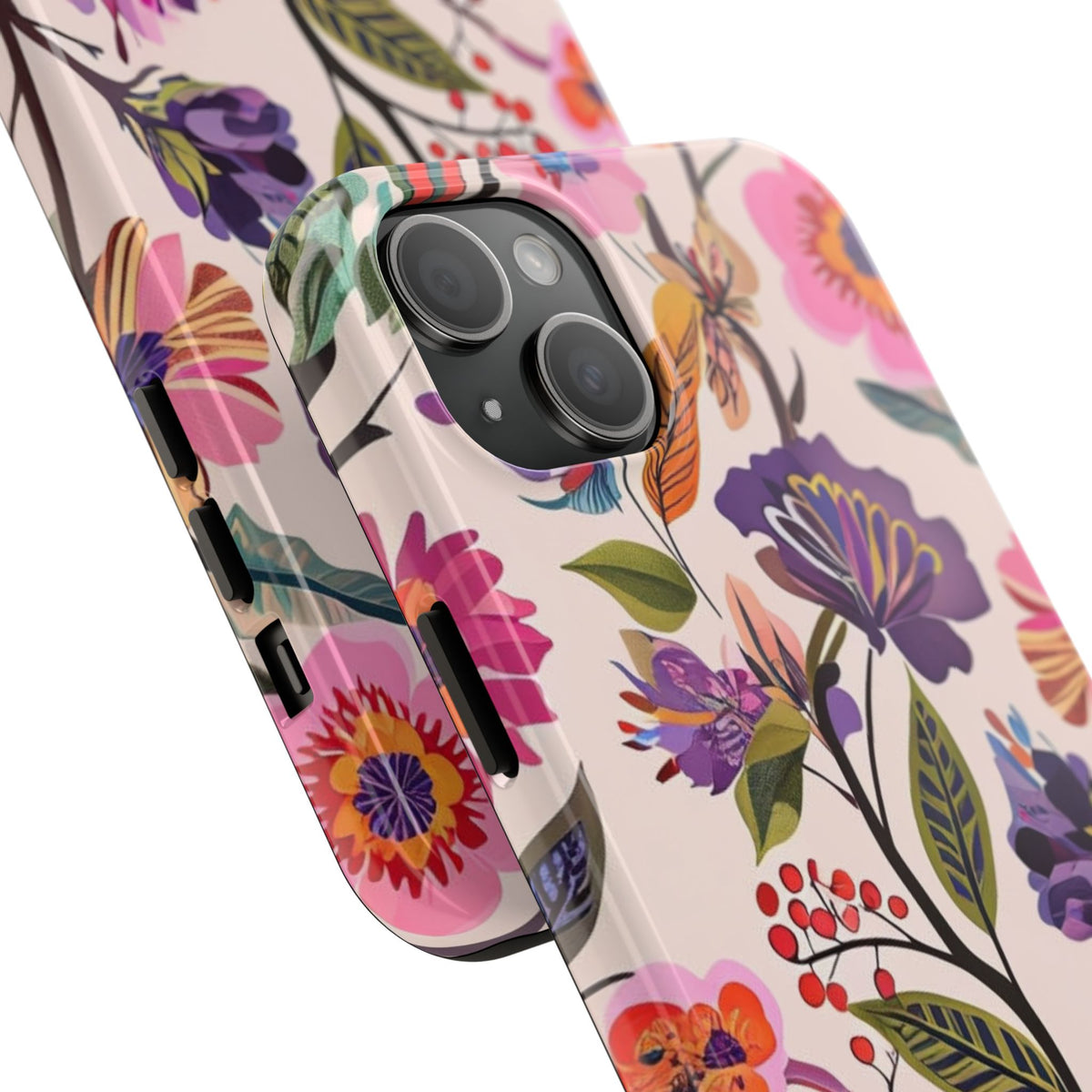 Floral Tough Phone Case – Colorful Botanical Flower Design