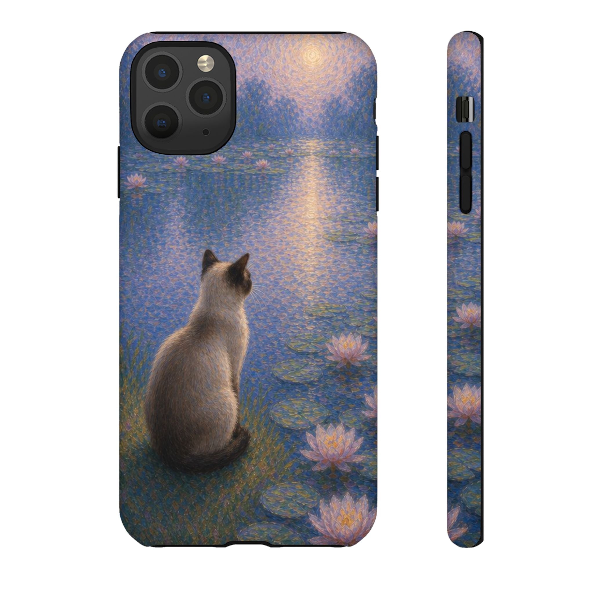 Cat Moonlight Phone Case — Serene Siamese by Lily Pond