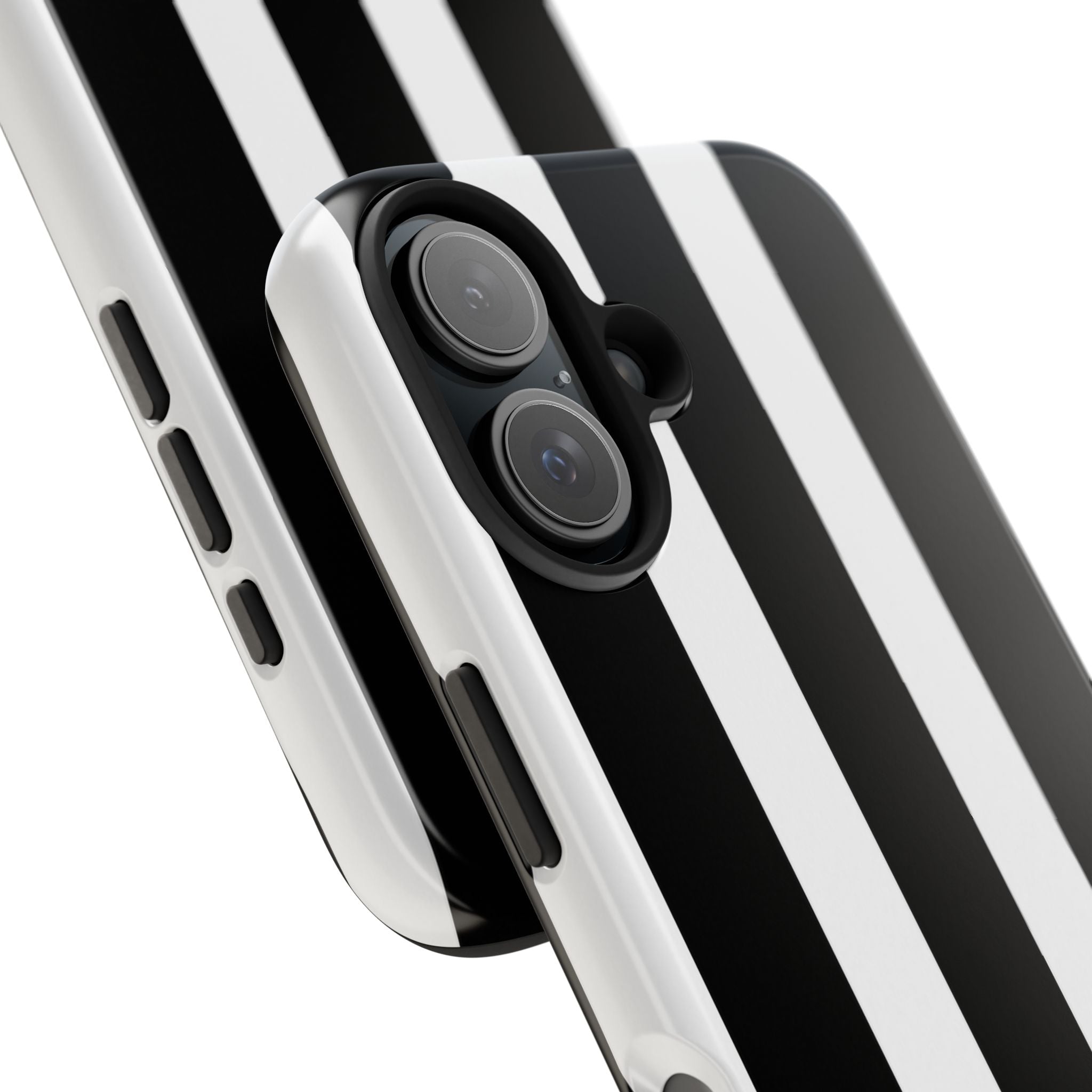 Black & White Bold Stripe Phone Case — Tough Protective Cover