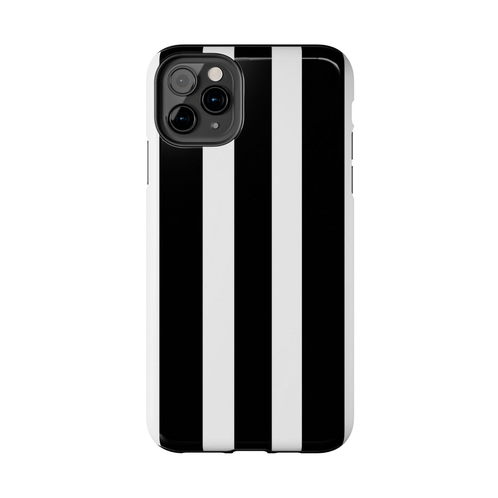 Black & White Bold Stripe Phone Case — Tough Protective Cover