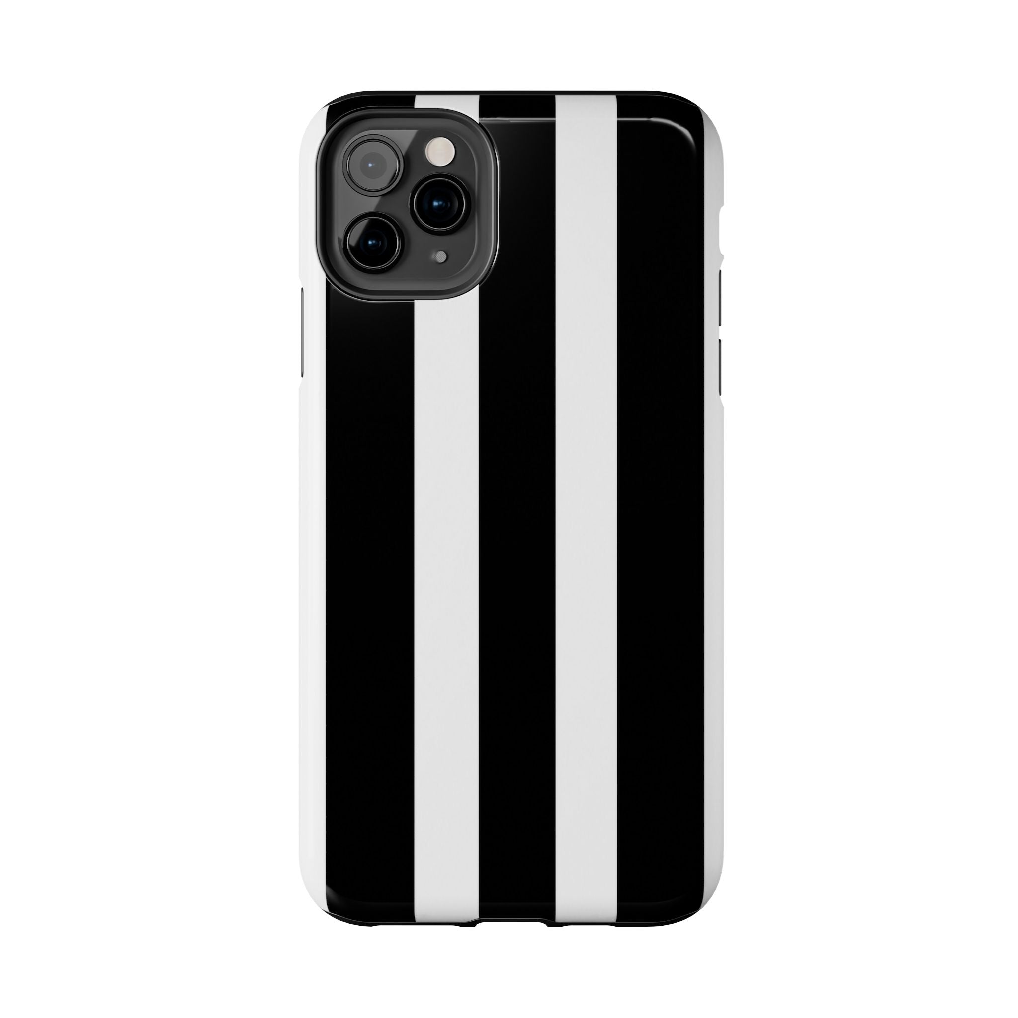 Black & White Bold Stripe Phone Case — Tough Protective Cover