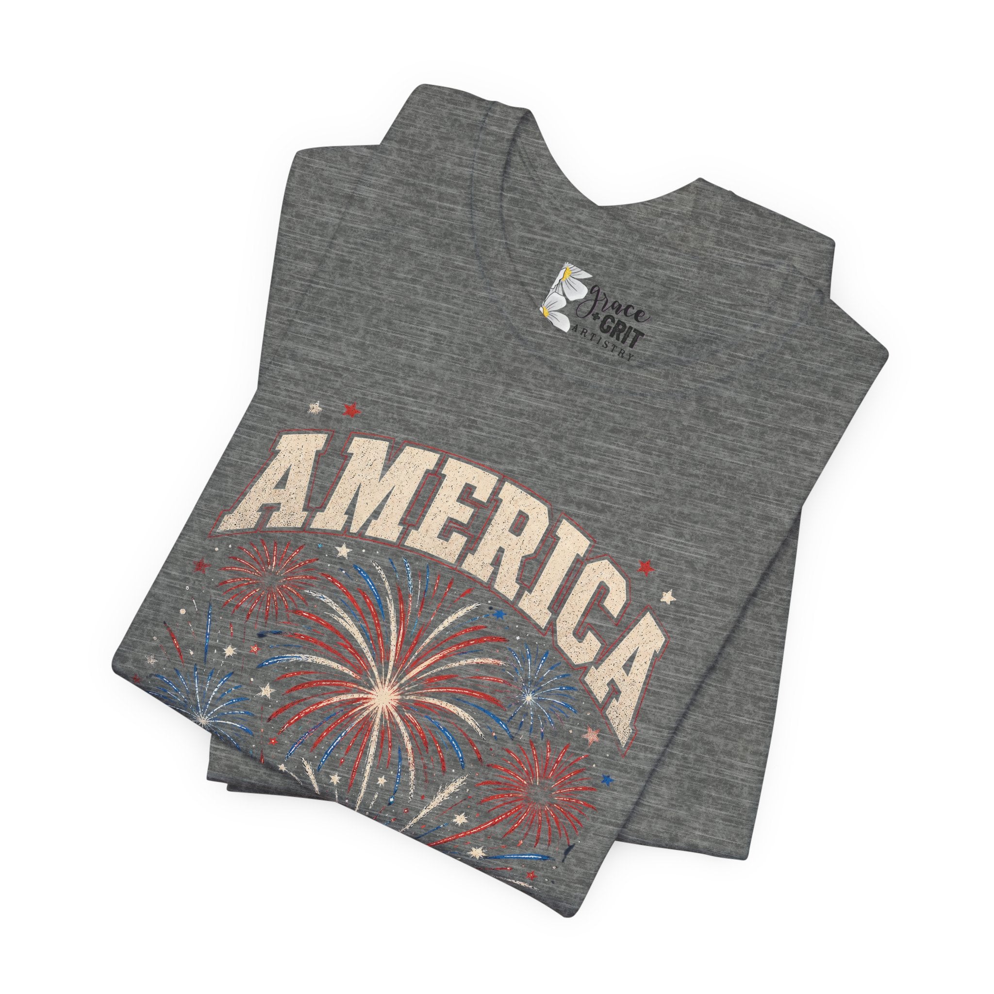 America Fireworks Celebrate Tee | Patriotic Fourth of July Shirt