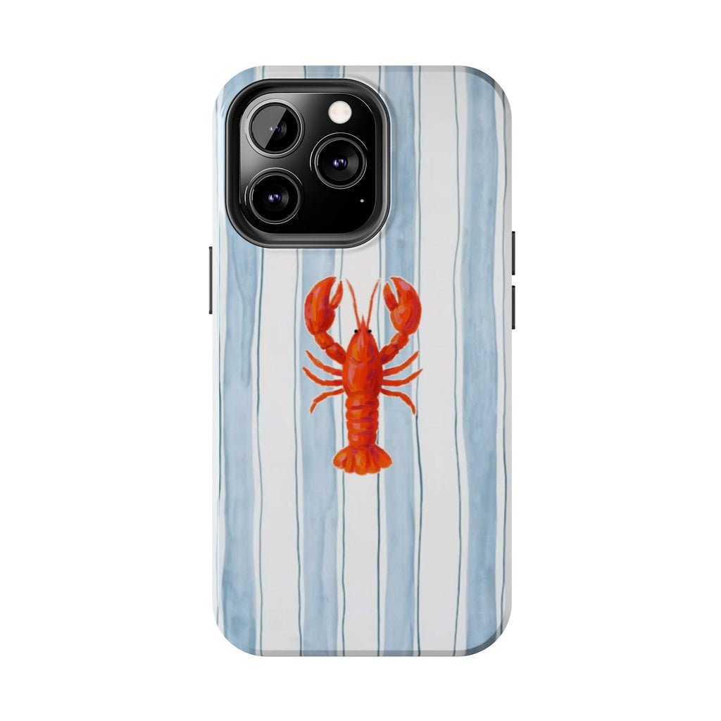 Lobster Stripe Tough Phone Case — Coastal Nautical Protective Cover