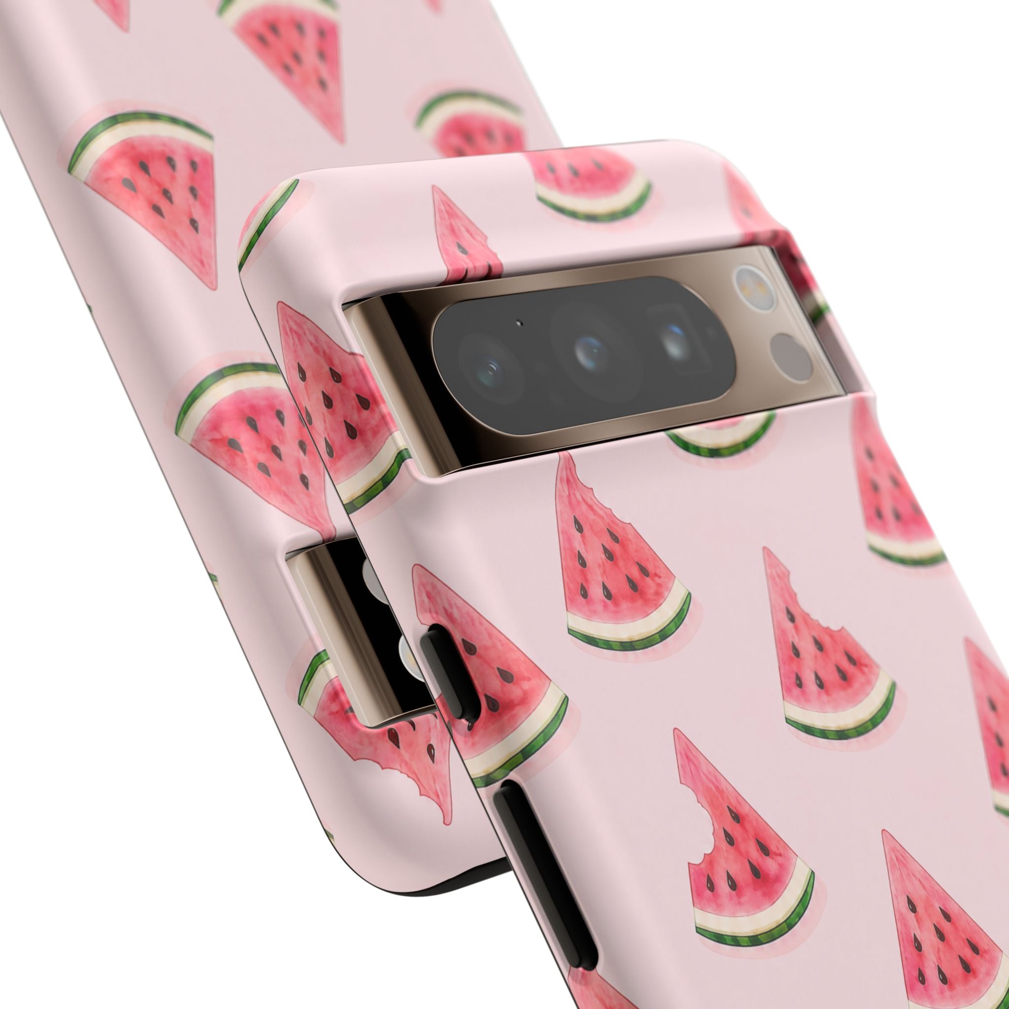 Watermelon Pattern Tough Phone Case — Pink Fruit Slice Protective Case