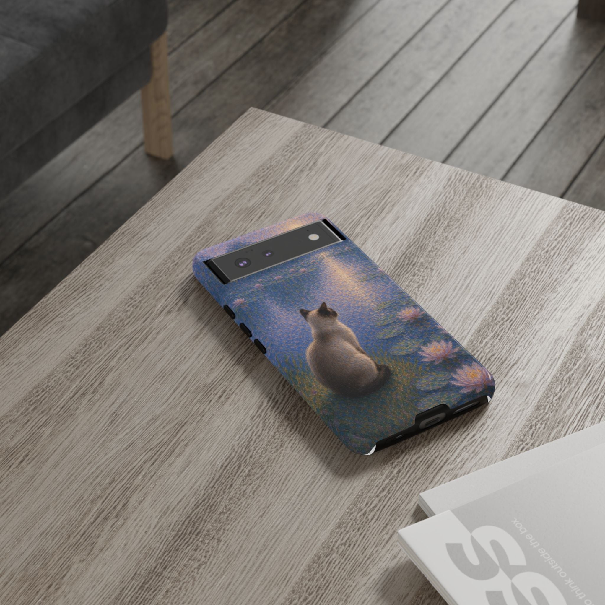 Cat Moonlight Phone Case — Serene Siamese by Lily Pond