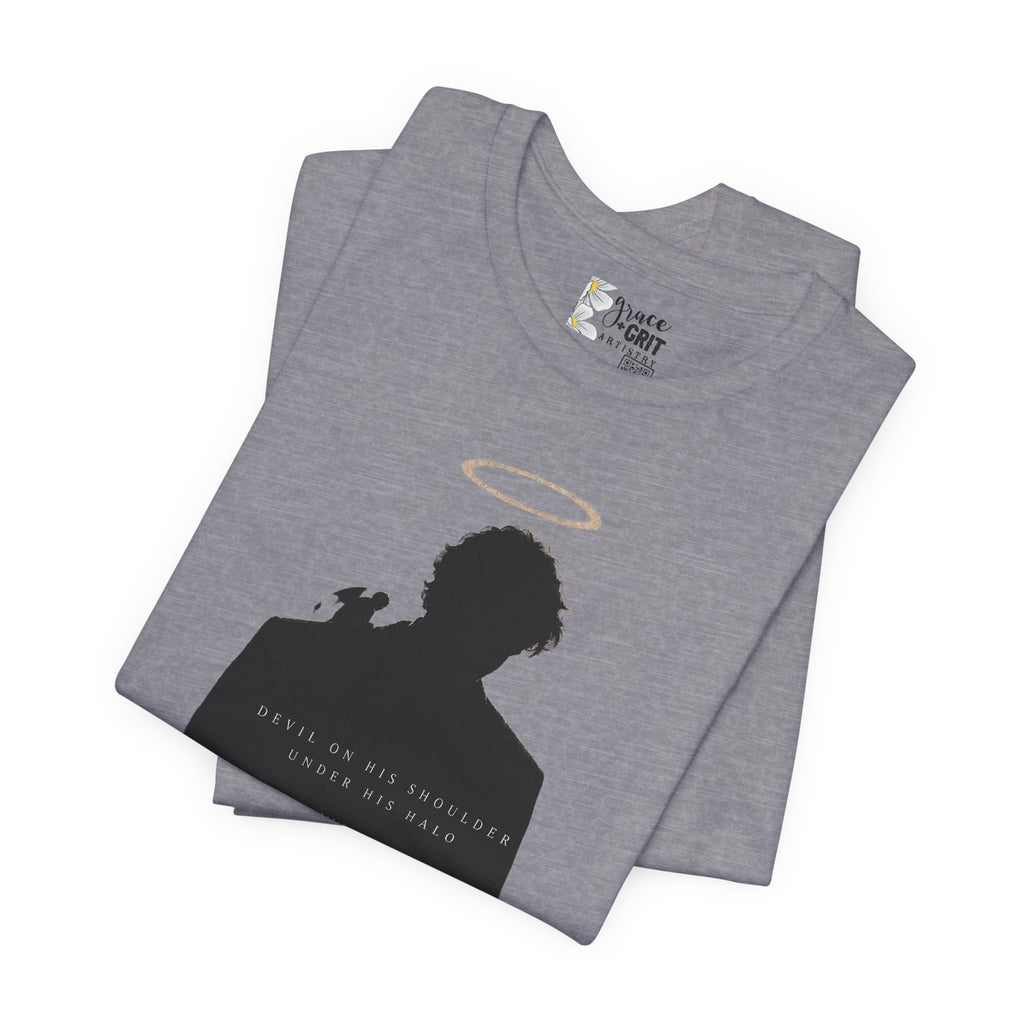Silhouette Halo Tee — 'Angels Are All Around Us' Graphic T-Shirt
