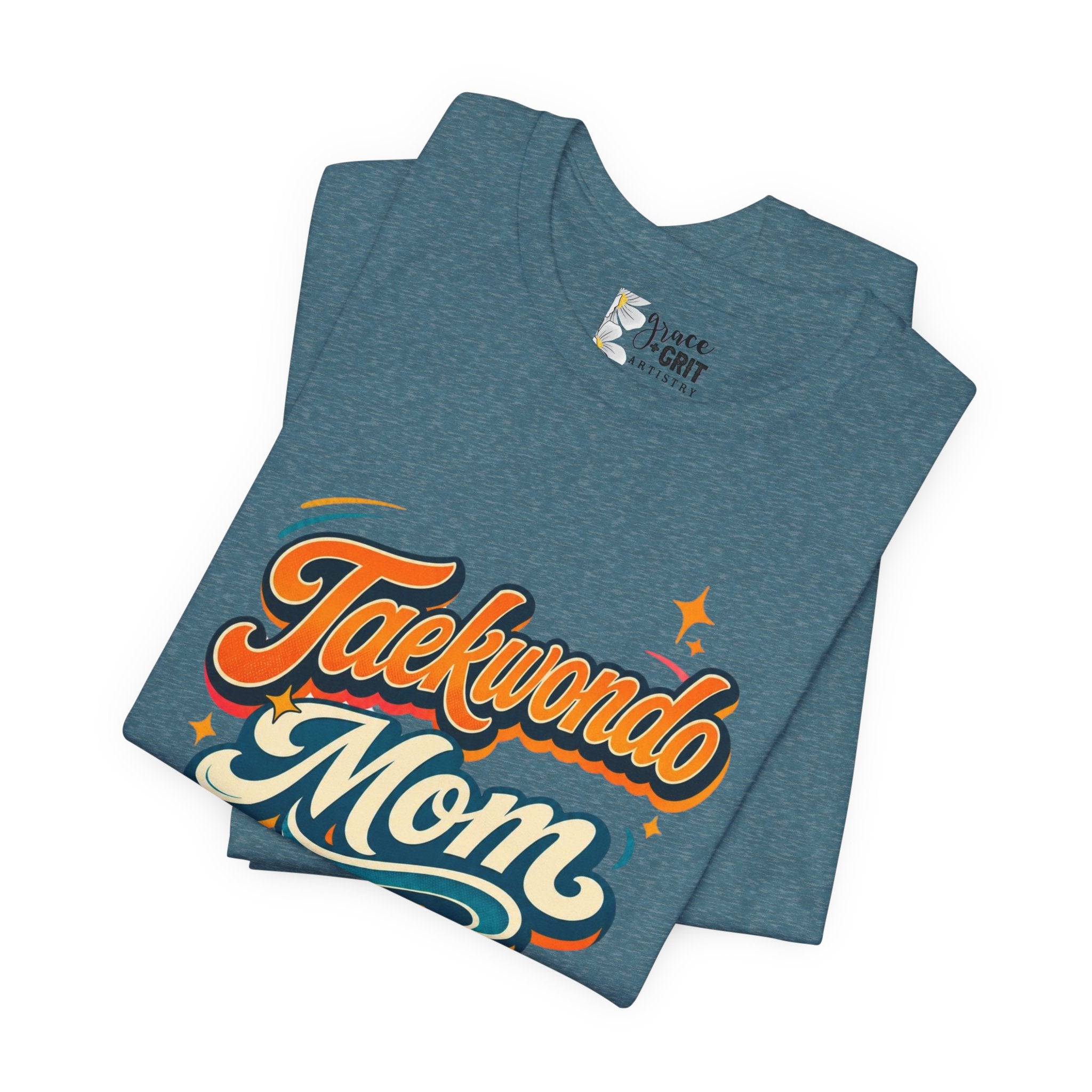 Taekwondo Mom T-Shirt | Retro Script Martial Arts Mom Tee