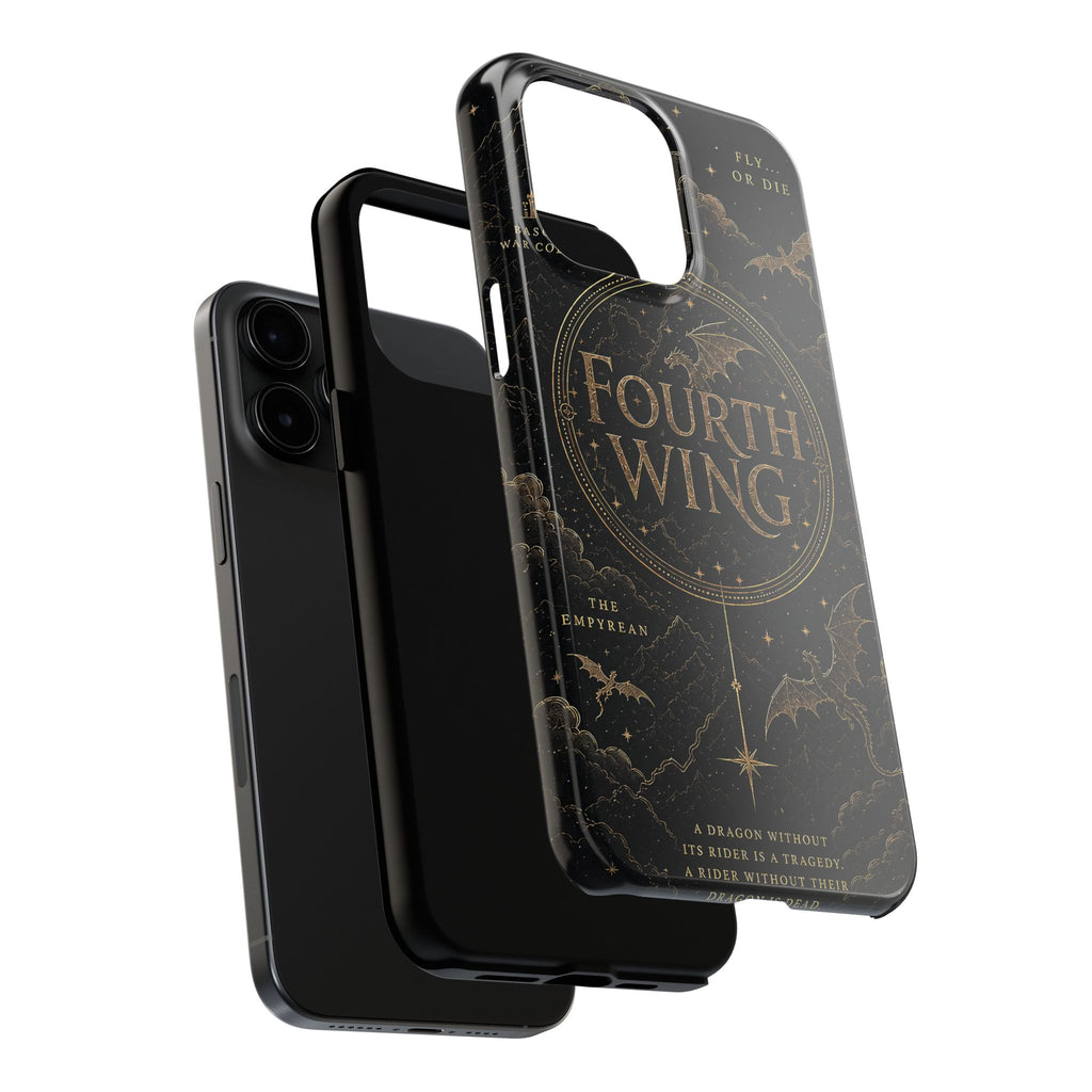Fourth Wing Tough Phone Case — Dark Fantasy Dragon Design, 'Fly or Die' Quote