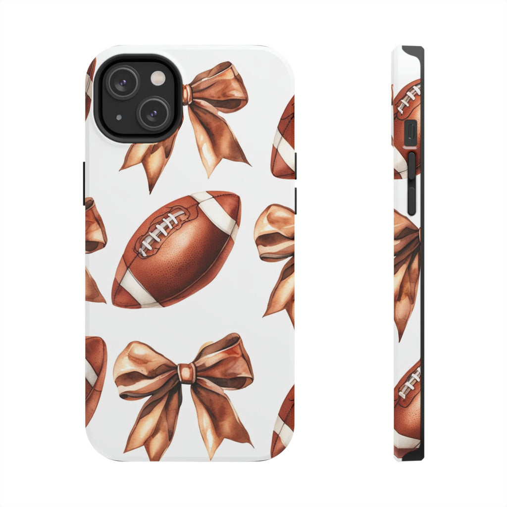 Tough Phone Case – Football & Bow Pattern