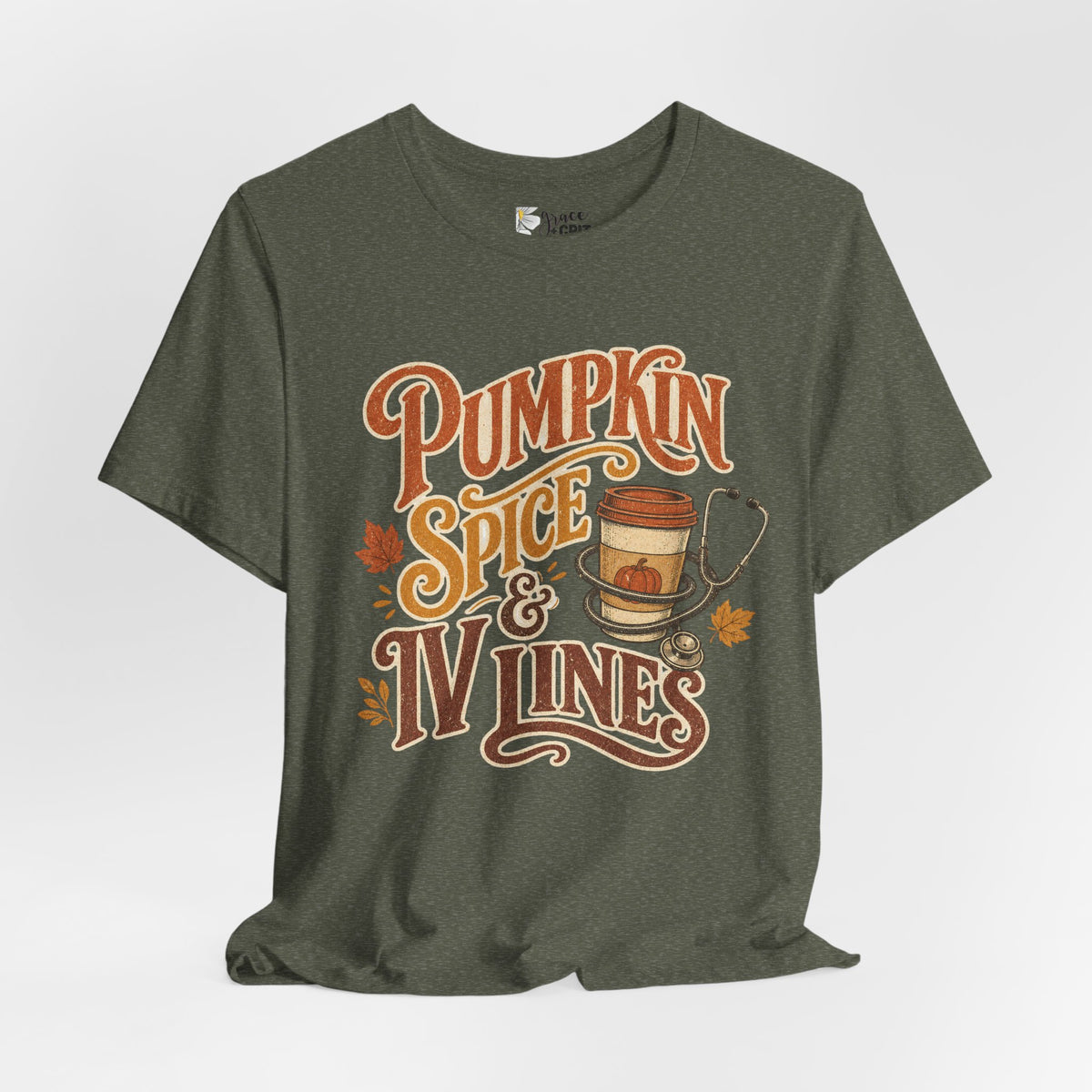 Pumpkin Spice & Vines Tee — Fall Graphic Shirt for Wine Lovers