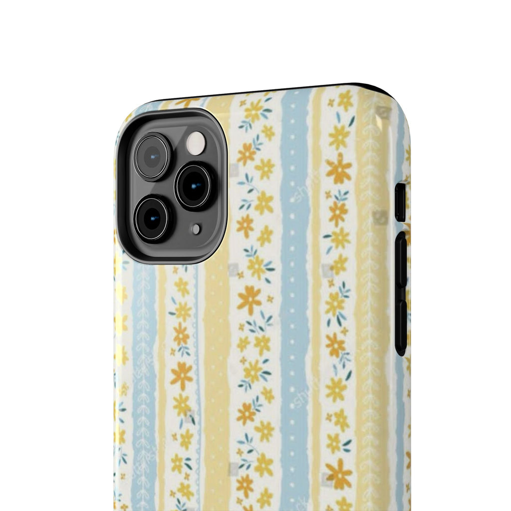 Cowboy Goose Tough Phone Case — Cute Farm Animal iPhone Case with Floral Stripes