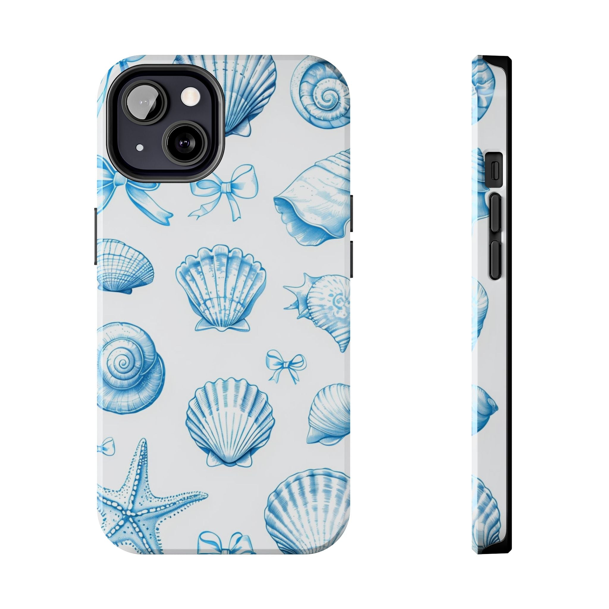 Seashell Blue Tough Phone Case – Coastal Shell Pattern Protective Cover