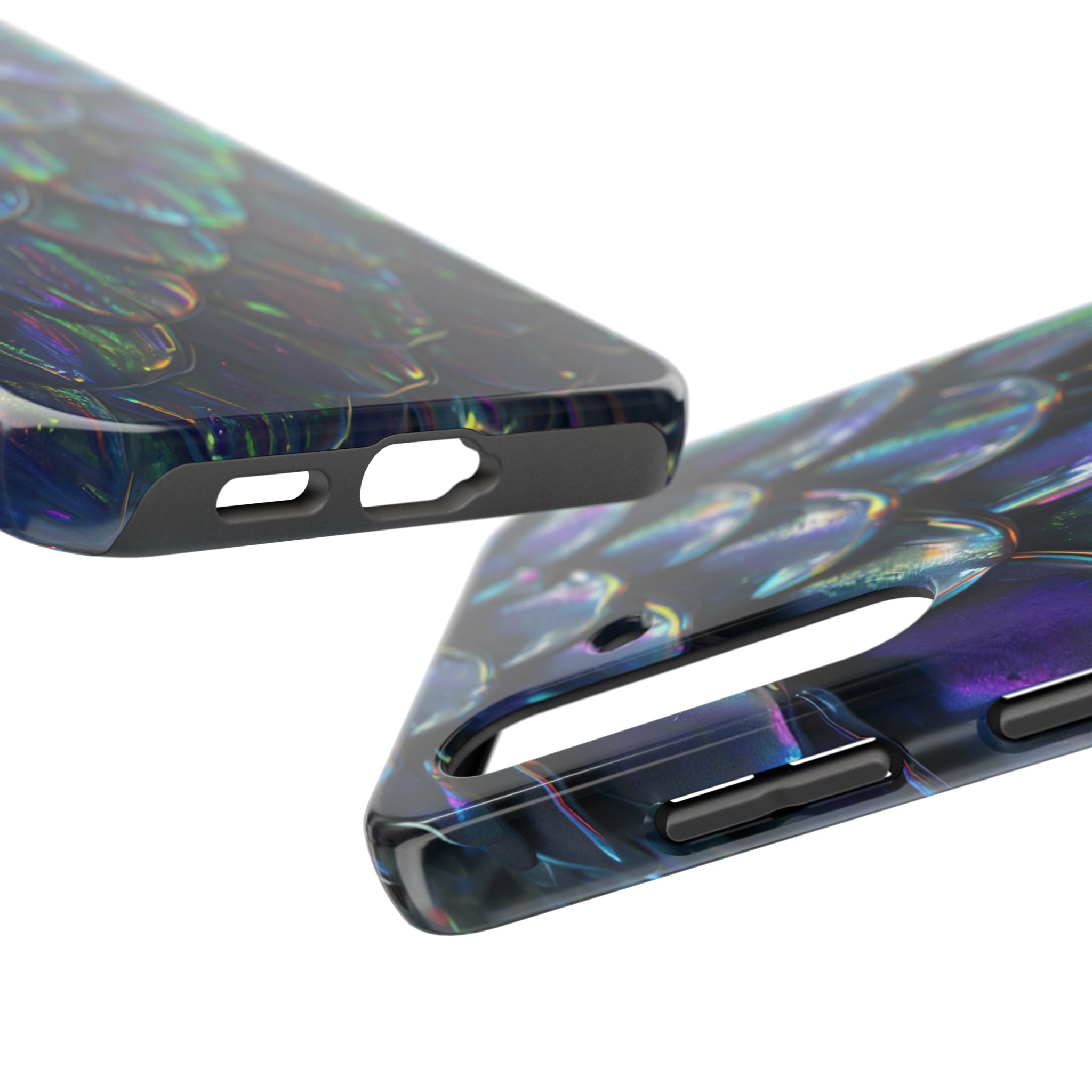 Holographic Mermaid Scale Tough Phone Case — Iridescent Protective Phone Cover