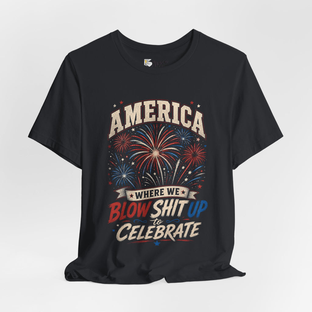 America Fireworks Celebrate Tee | Patriotic Fourth of July Shirt
