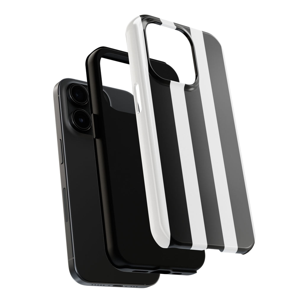 Black & White Bold Stripe Phone Case — Tough Protective Cover
