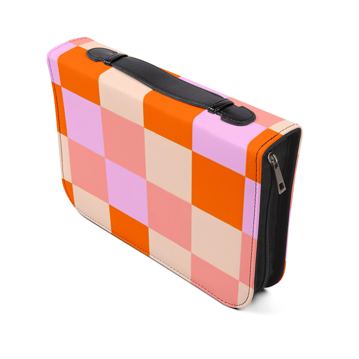 Pastel Checkerboard Bible Cover – Colorful Christian Scripture Case