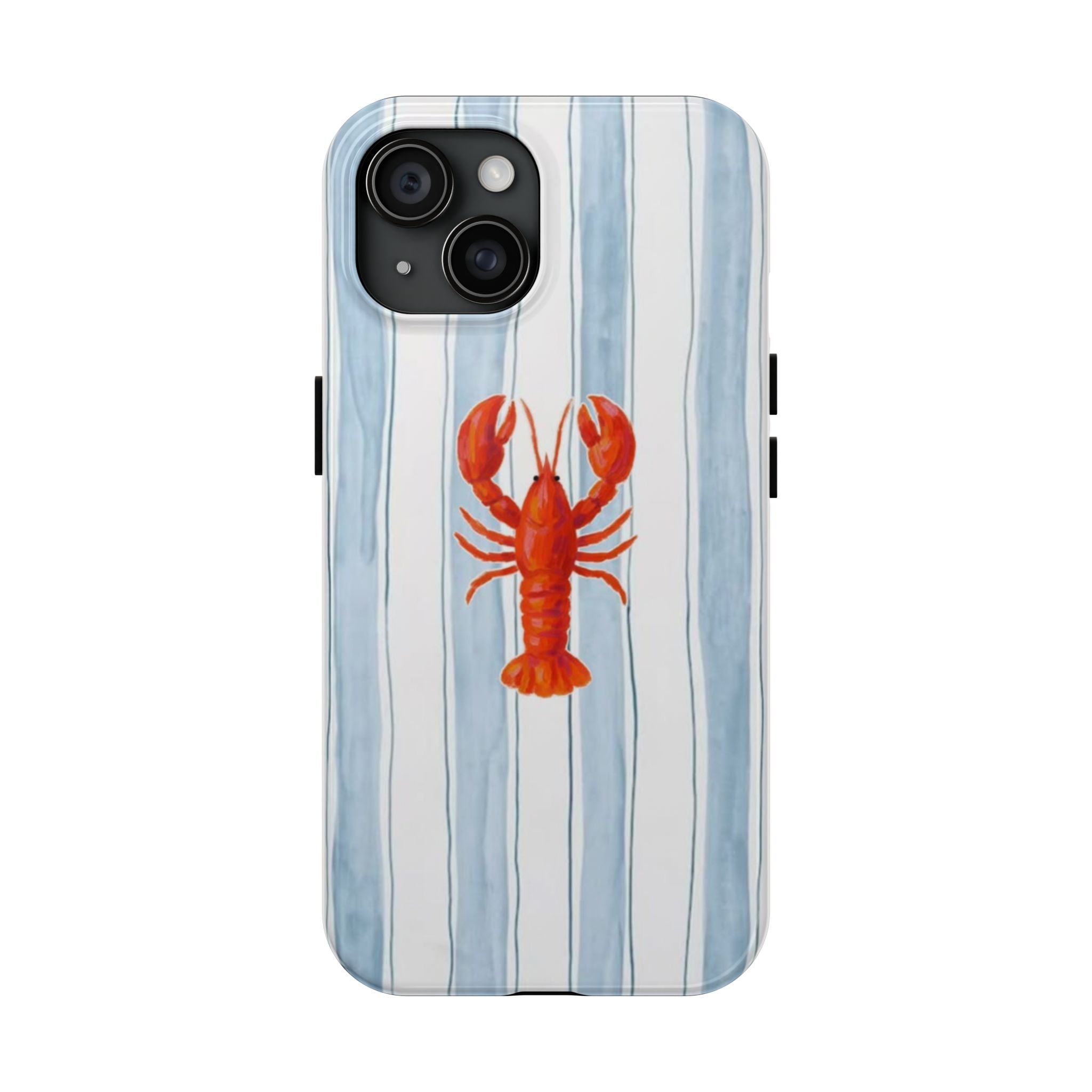 Lobster Stripe Tough Phone Case — Coastal Nautical Protective Cover