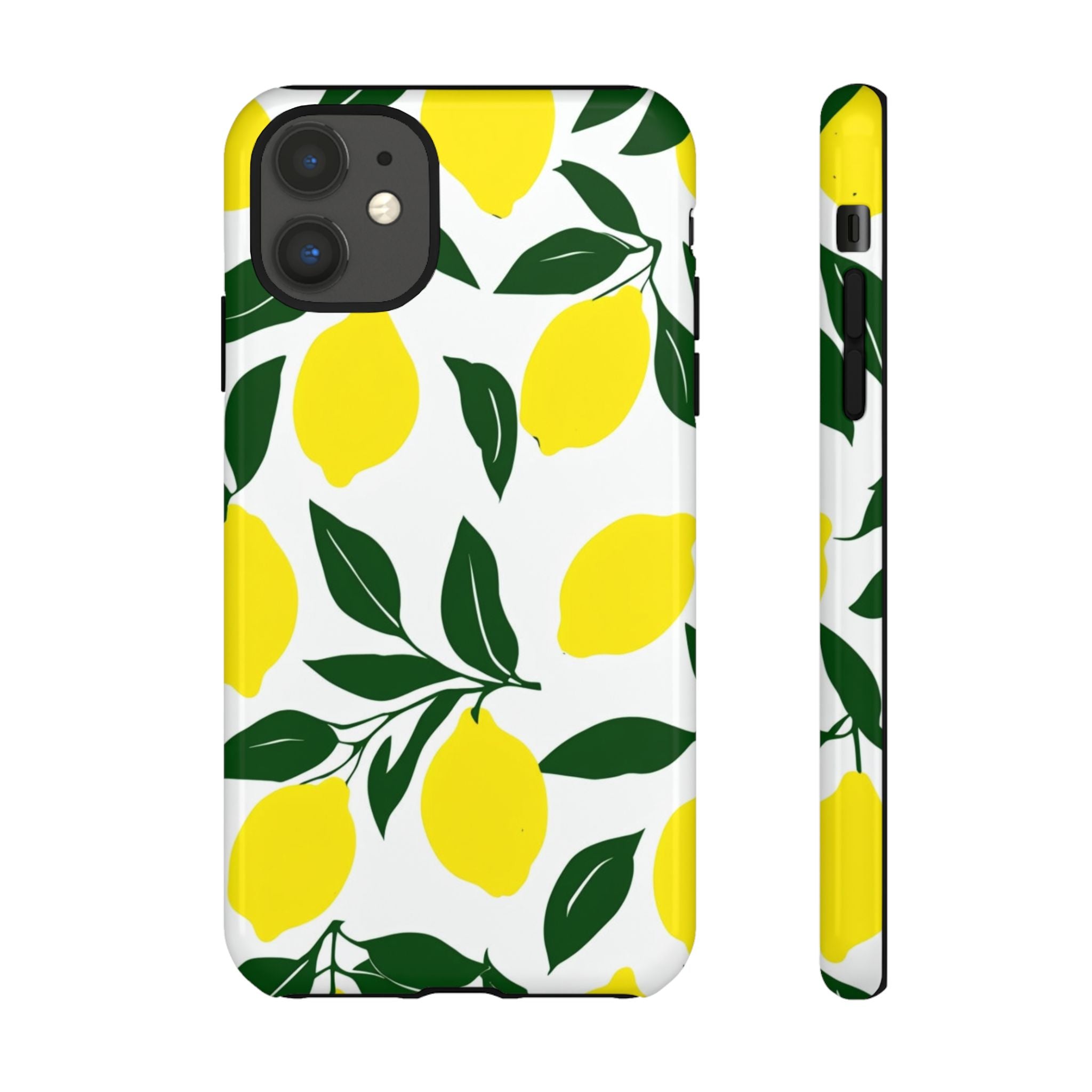 Lemon Pattern Tough Phone Case — Bright Citrus Protective Cover