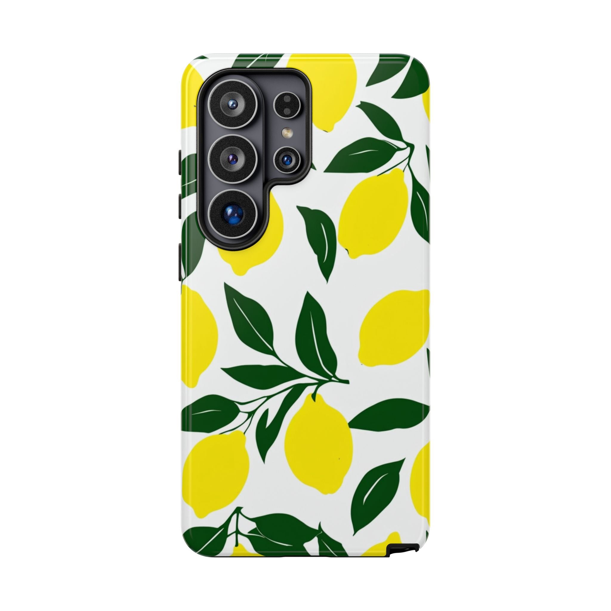 Lemon Pattern Tough Phone Case — Bright Citrus Protective Cover