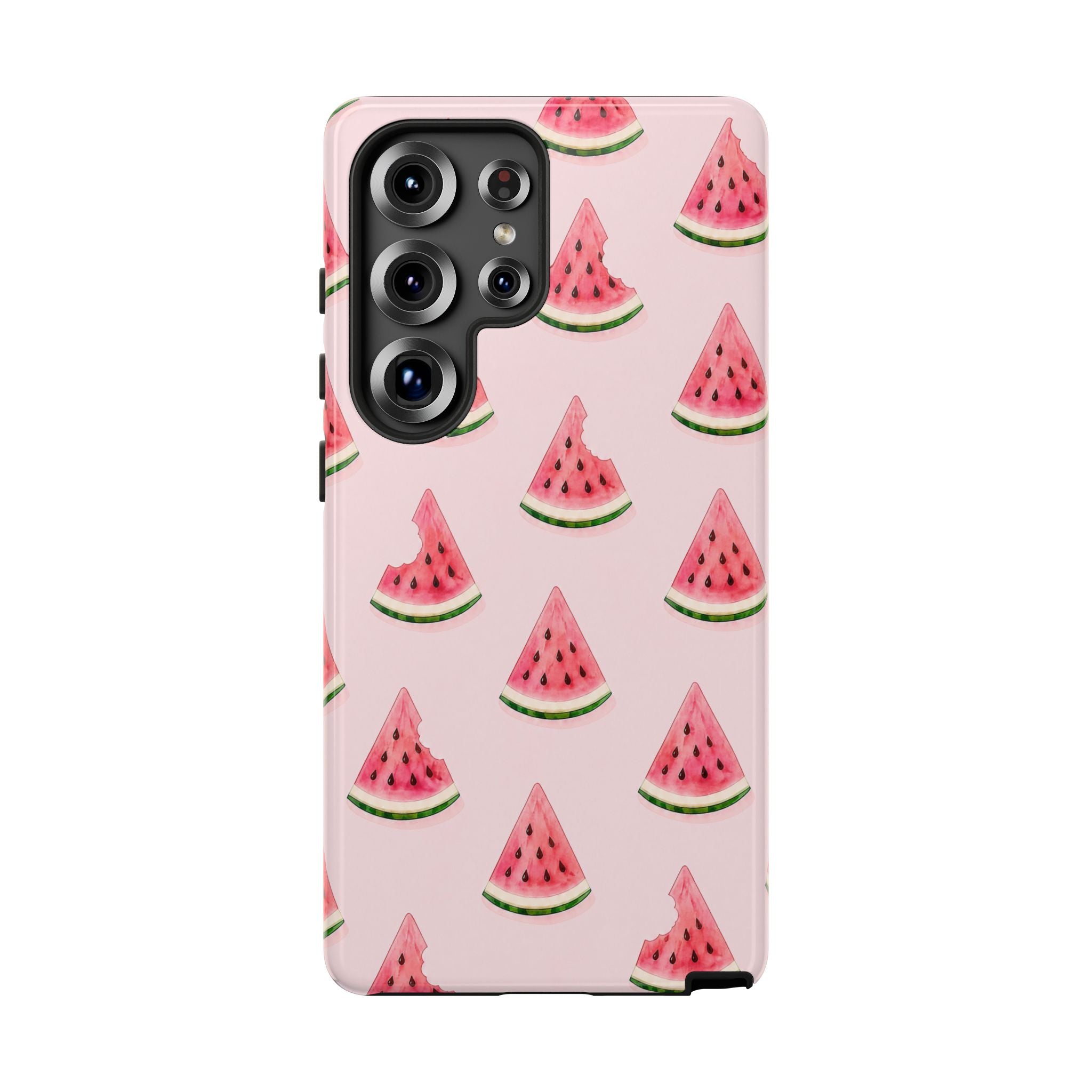 Watermelon Pattern Tough Phone Case — Pink Fruit Slice Protective Case