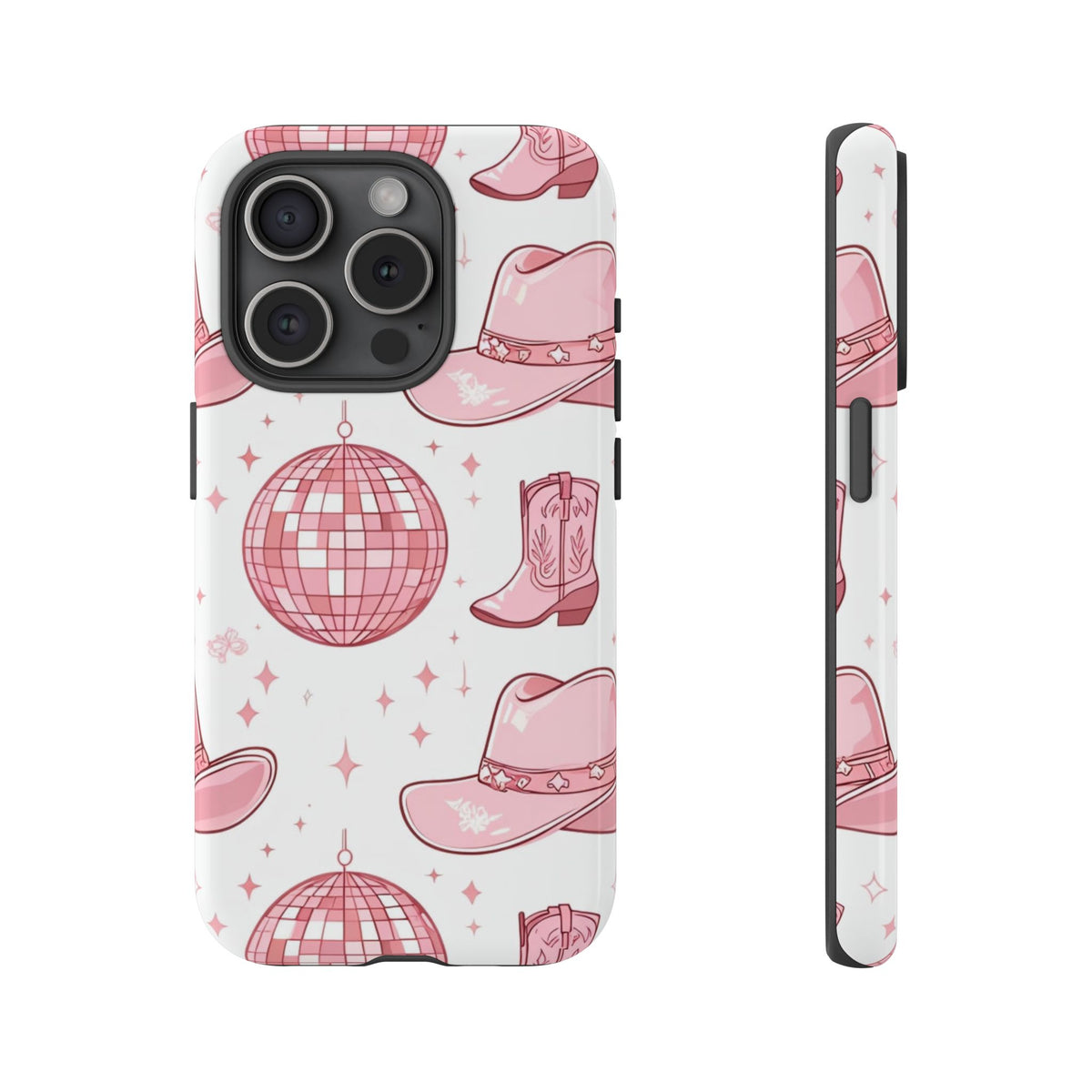 Pink Cowboy Boots & Disco Balls Tough Phone Case