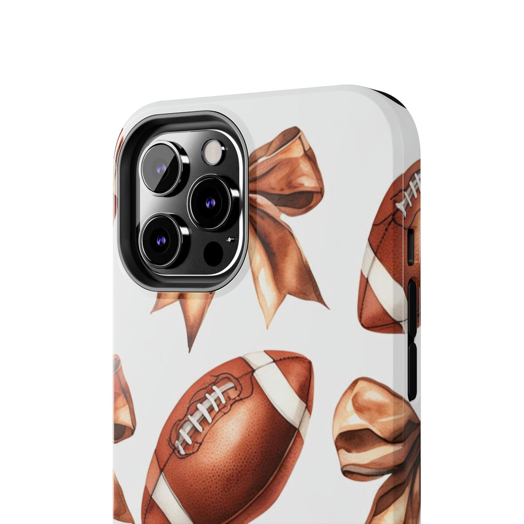 Tough Phone Case – Football & Bow Pattern