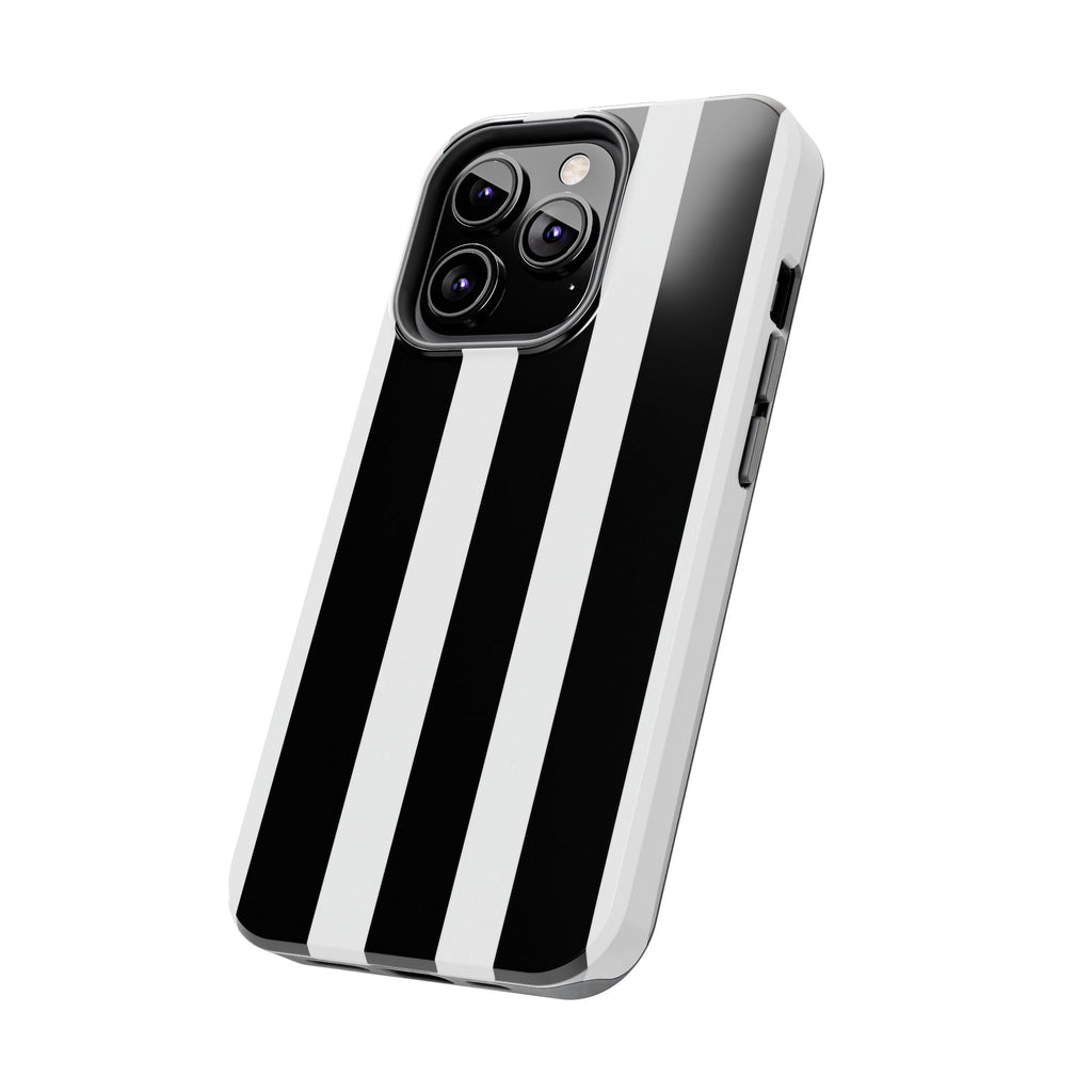 Black & White Bold Stripe Phone Case — Tough Protective Cover