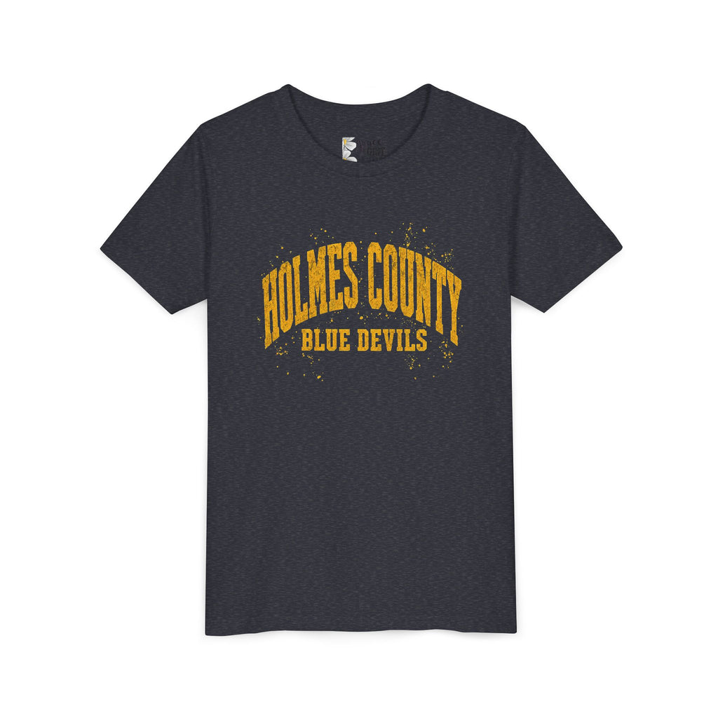 Holmes County Blue Devils Youth Tee — Vintage School Spirit Short Sleeve