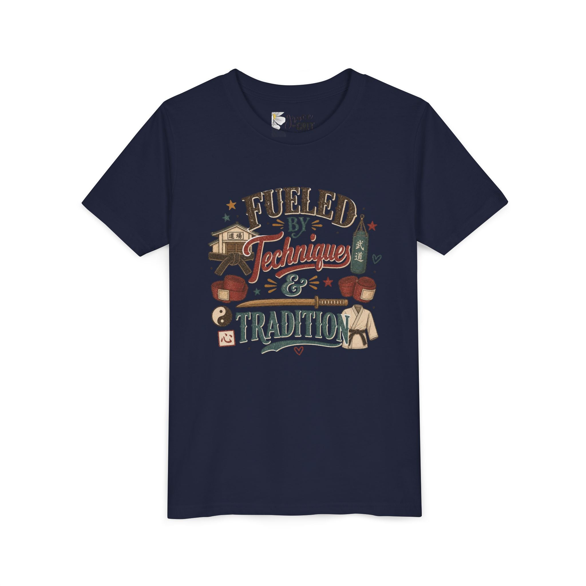 Fueled by Techniques & Tradition Youth Tee | Martial Arts Karate Graphic Shirt