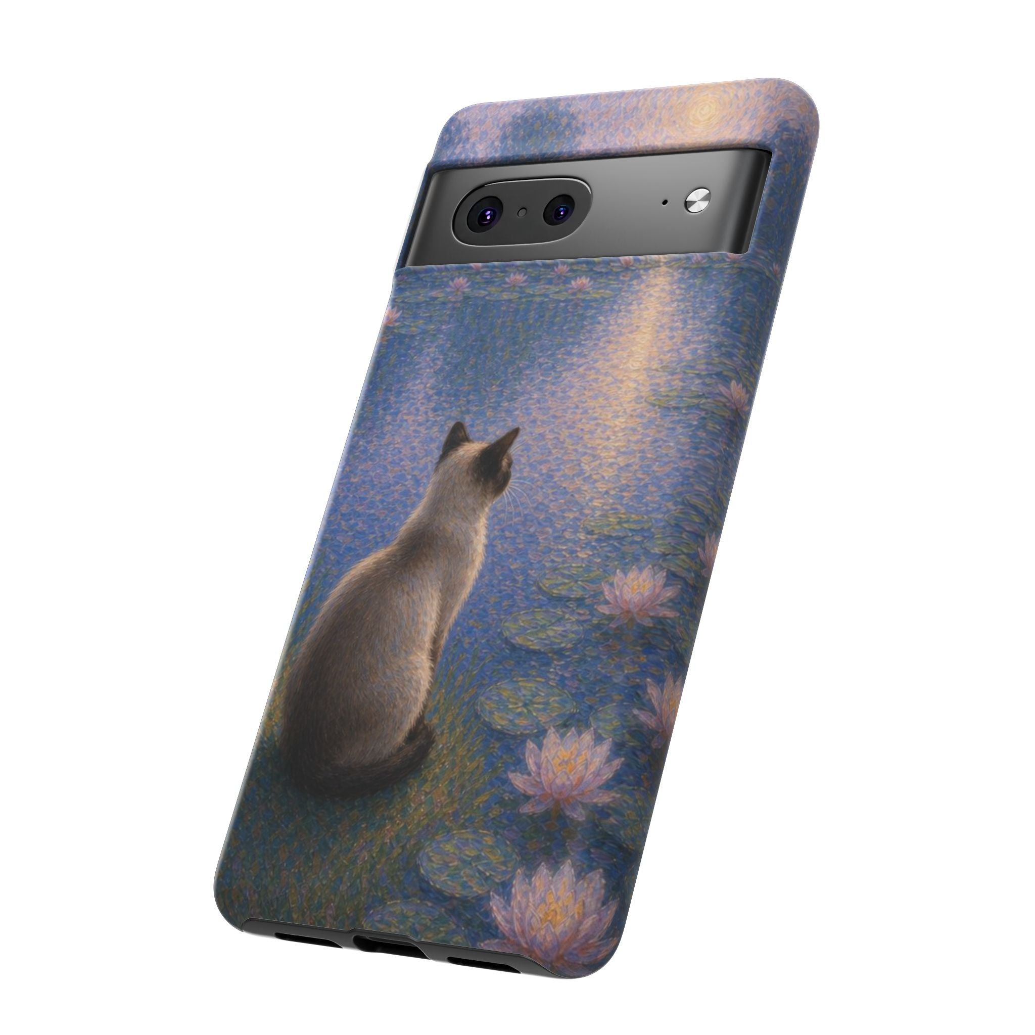 Cat Moonlight Phone Case — Serene Siamese by Lily Pond