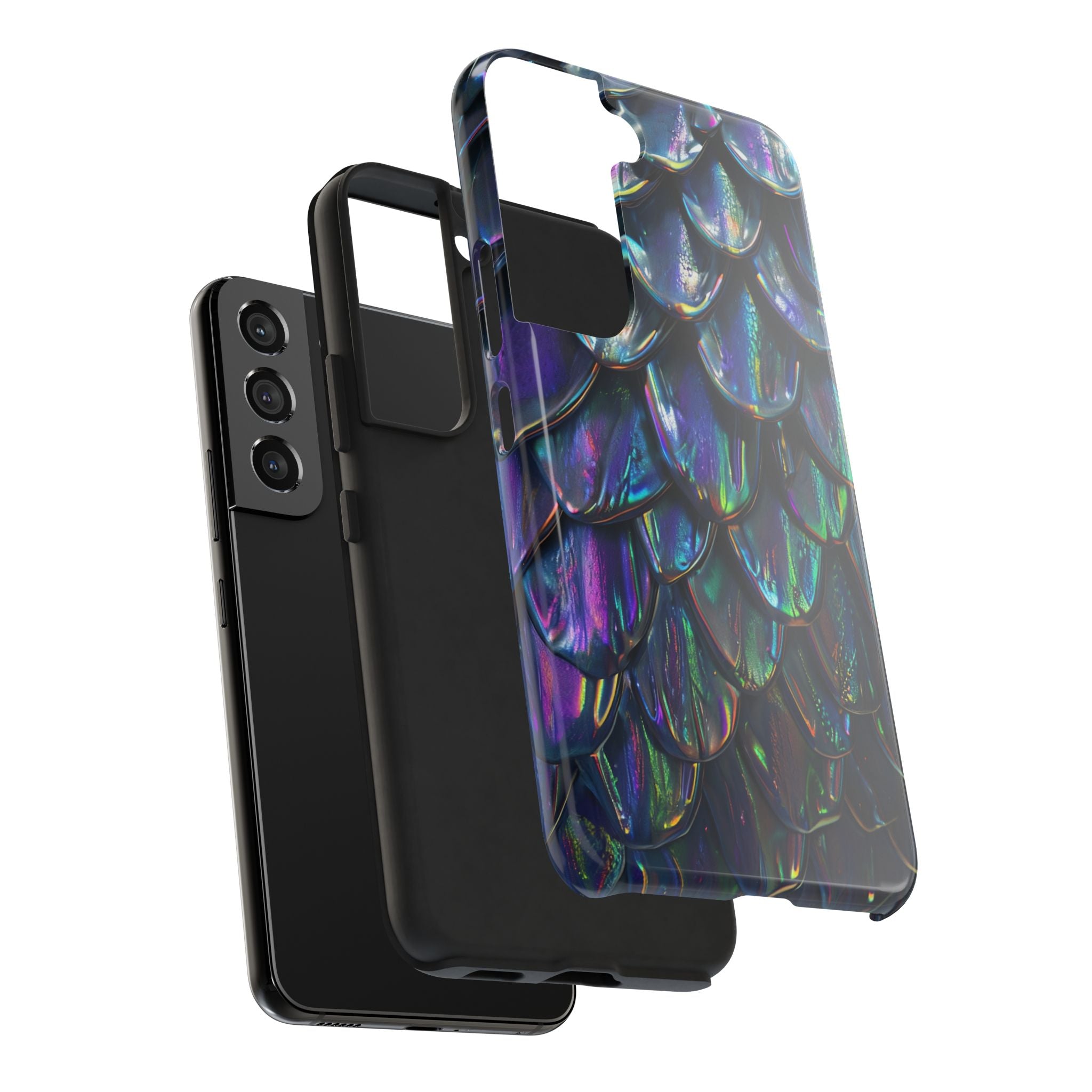 Holographic Mermaid Scale Tough Phone Case — Iridescent Protective Phone Cover