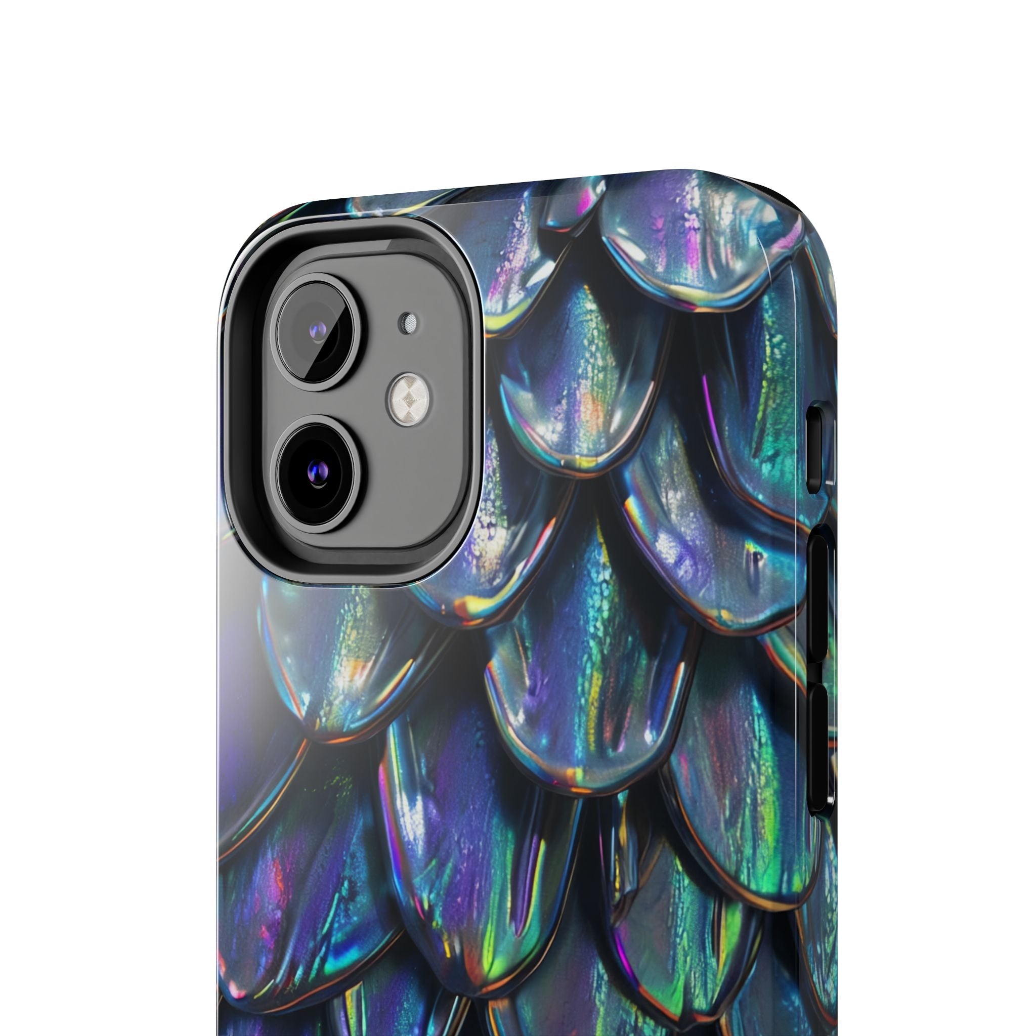 Holographic Mermaid Scale Tough Phone Case — Iridescent Protective Phone Cover