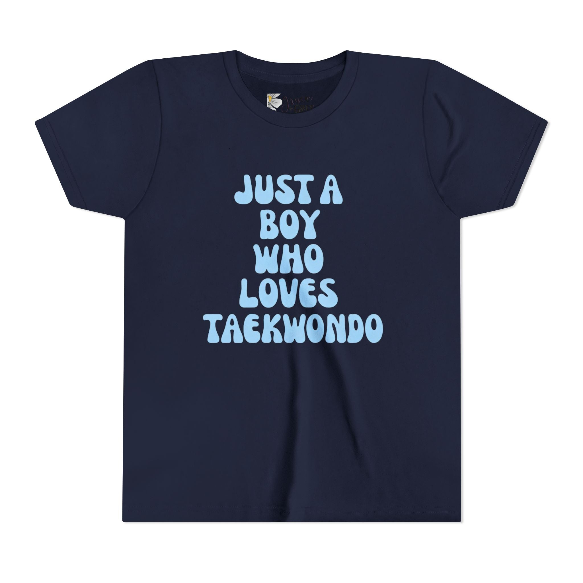 Youth Tee — "Just A Boy Who Loves Taekwondo" Martial Arts Shirt