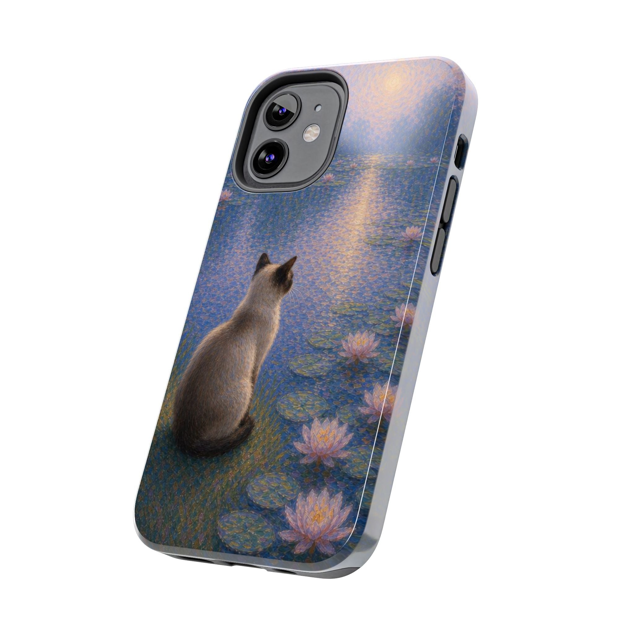 Siamese Cat by Moonlight Tough Phone Case – Waterlily Dream Protective Cover