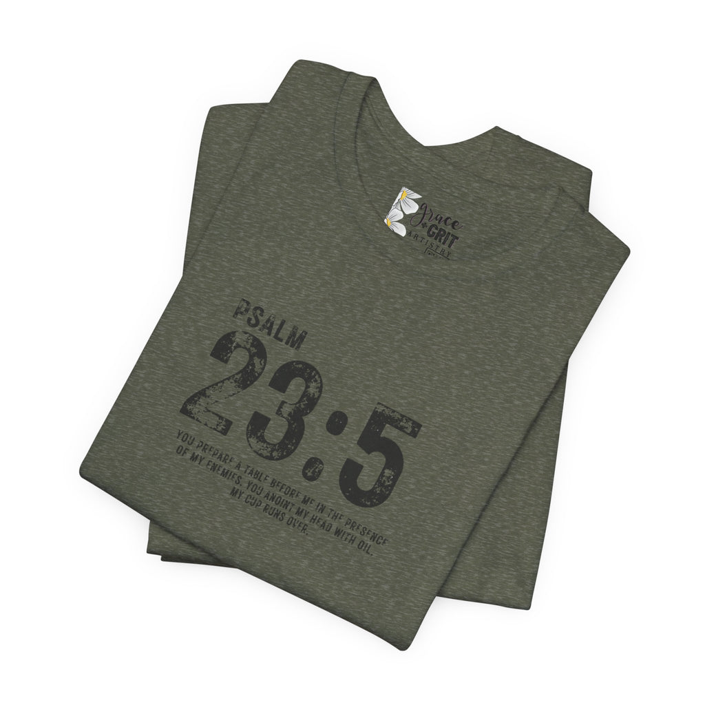 Psalm 23:5 T‑Shirt — Christian Inspirational Scripture Tee