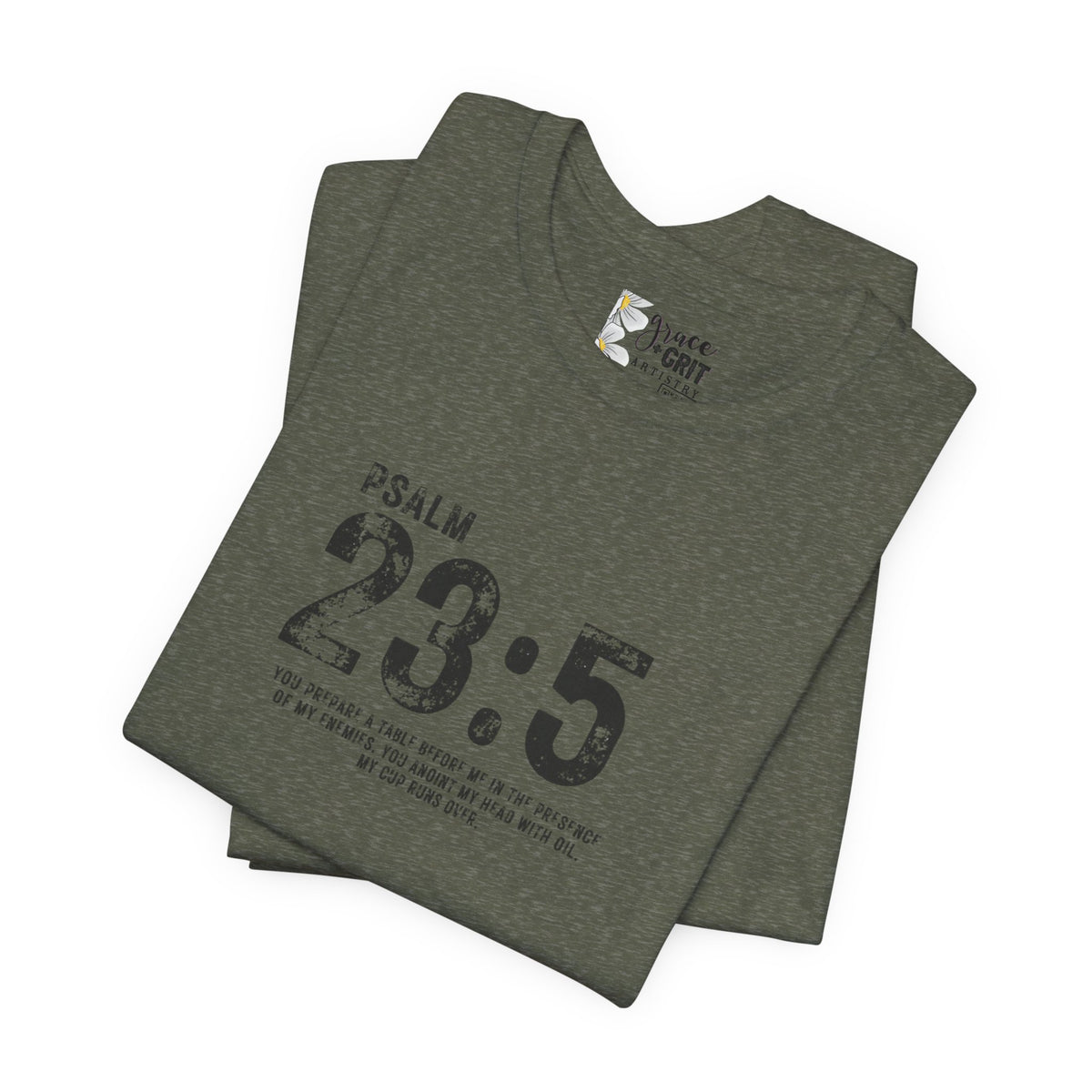 Psalm 23:5 T‑Shirt — Christian Inspirational Scripture Tee