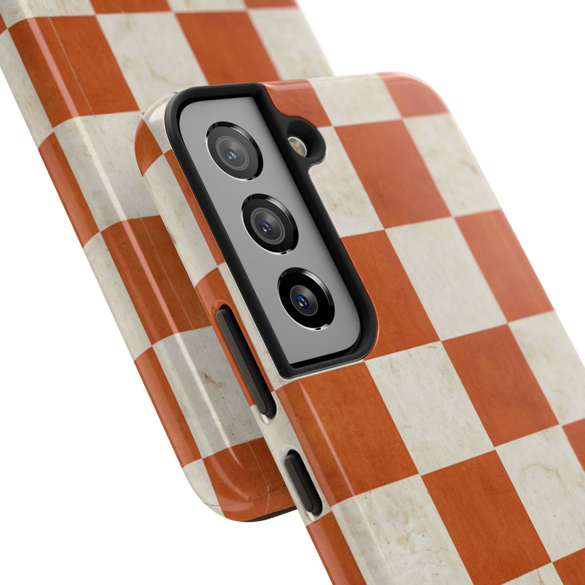 Orange and Cream Checkerboard Tough Phone Case