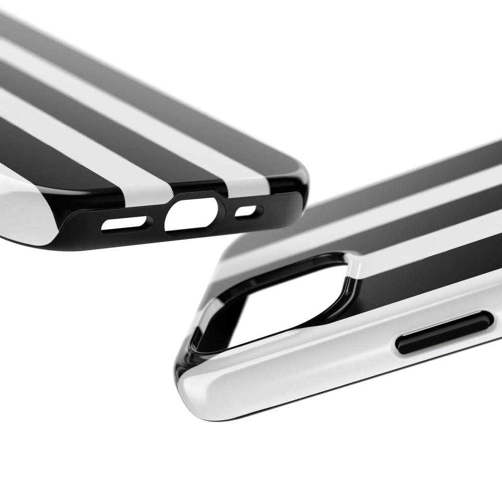 Black & White Bold Stripe Phone Case — Tough Protective Cover