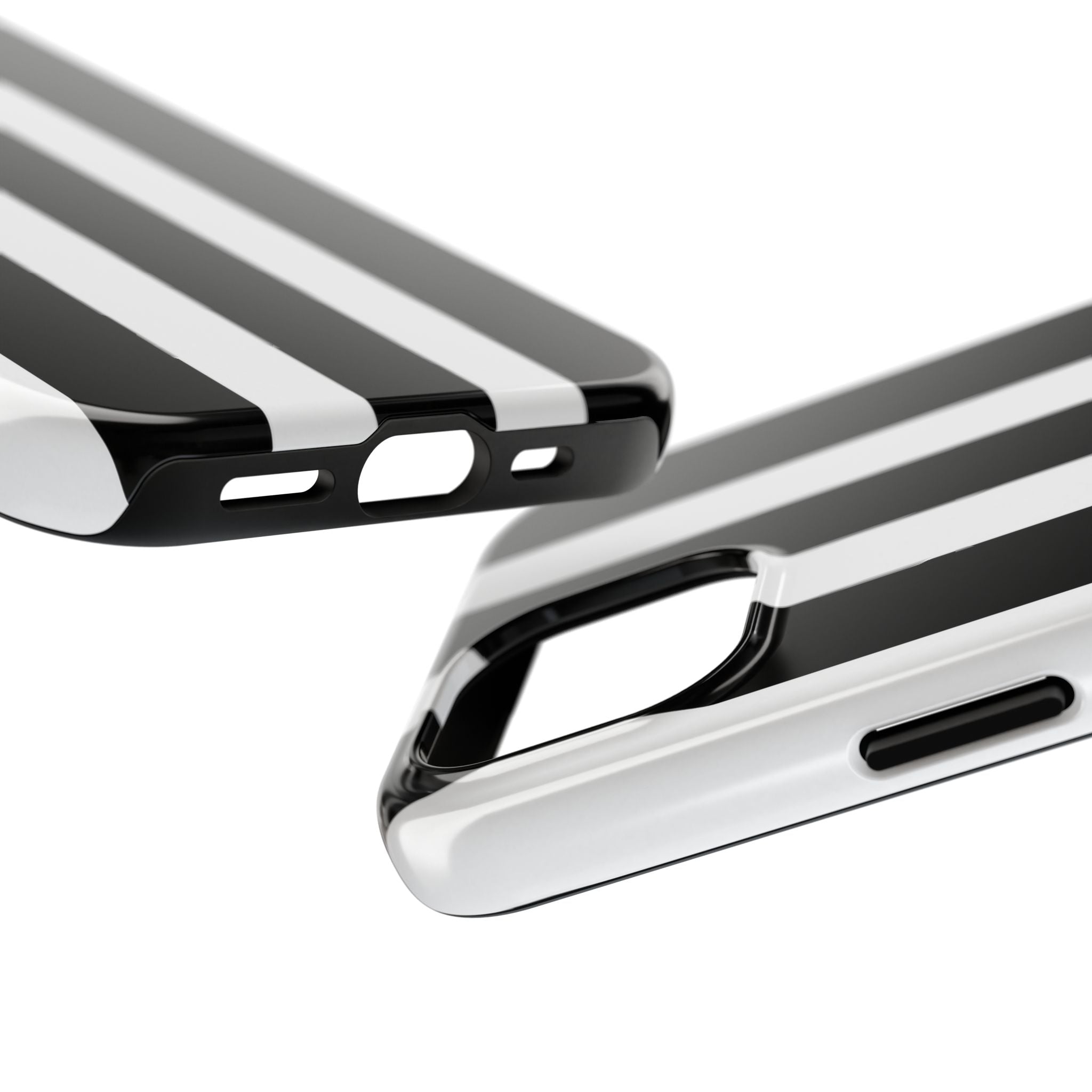 Black & White Bold Stripe Phone Case — Tough Protective Cover
