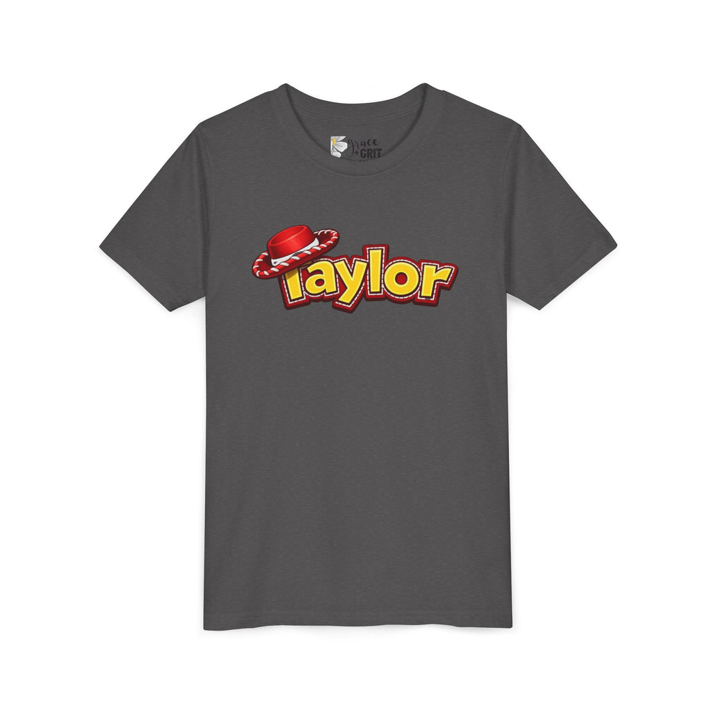 Taylor Kids Tee — Playful Name Shirt with Cowboy Hat Graphic