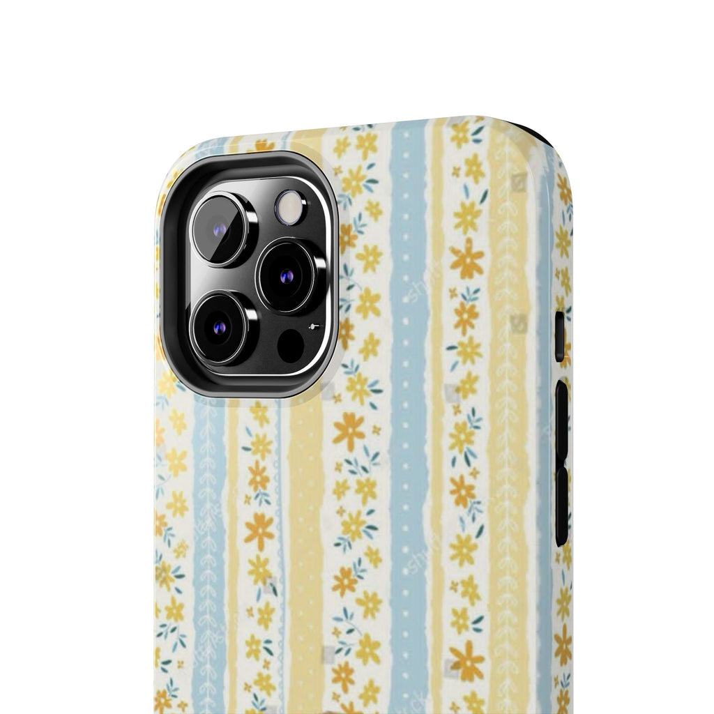 Cowboy Goose Tough Phone Case — Cute Farm Animal iPhone Case with Floral Stripes