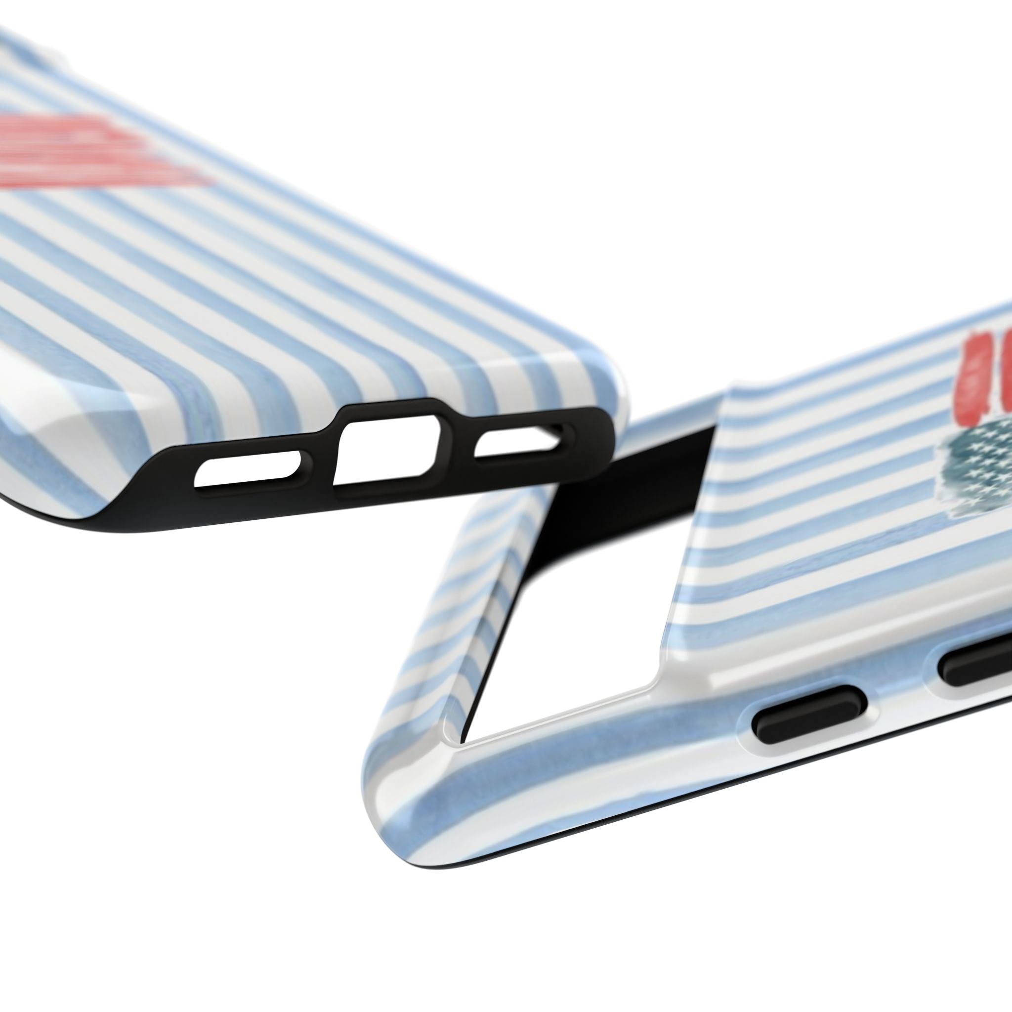 American Flag Watercolor Phone Case - Blue Stripe Tough Case