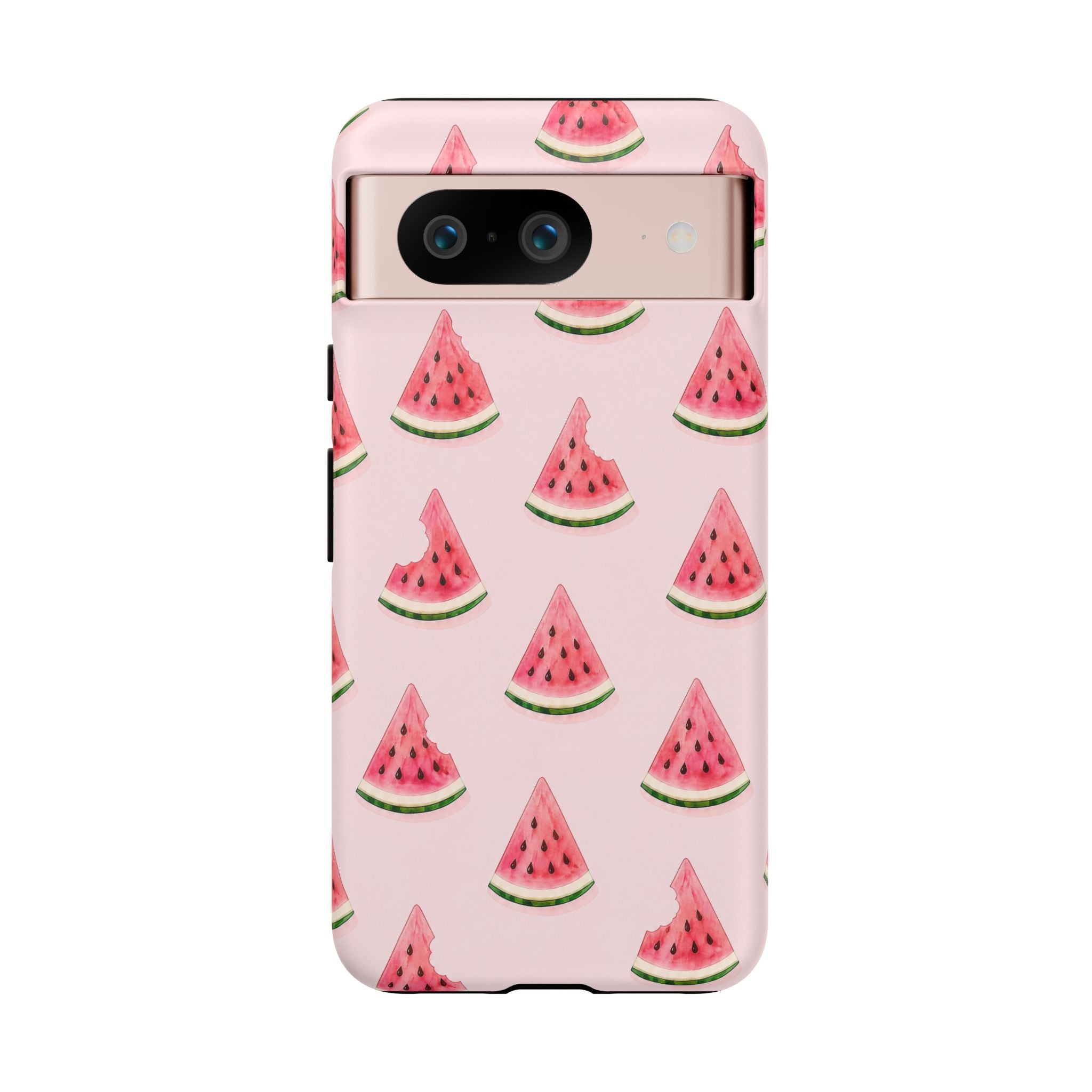 Watermelon Pattern Tough Phone Case — Pink Fruit Slice Protective Case