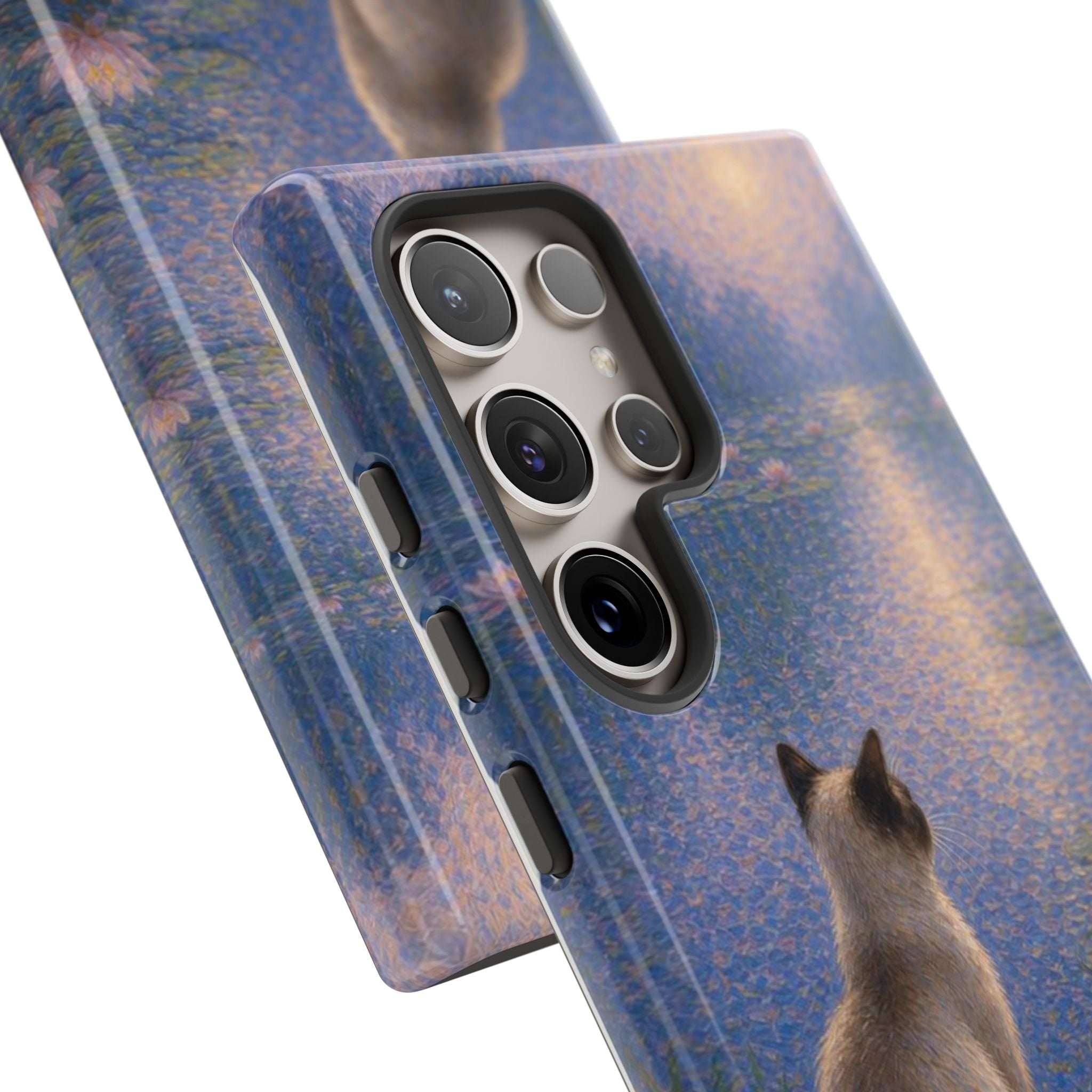 Cat Moonlight Phone Case — Serene Siamese by Lily Pond