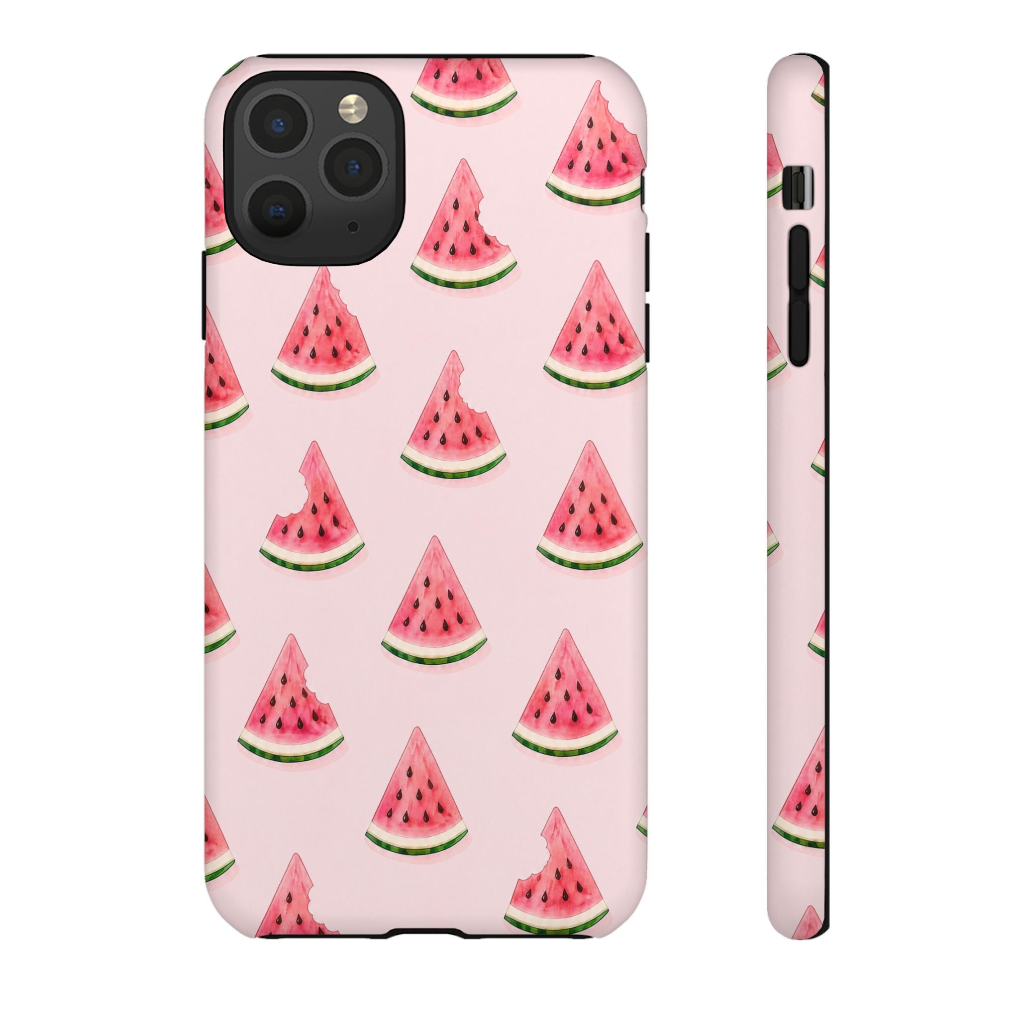 Watermelon Pattern Tough Phone Case — Pink Fruit Slice Protective Case