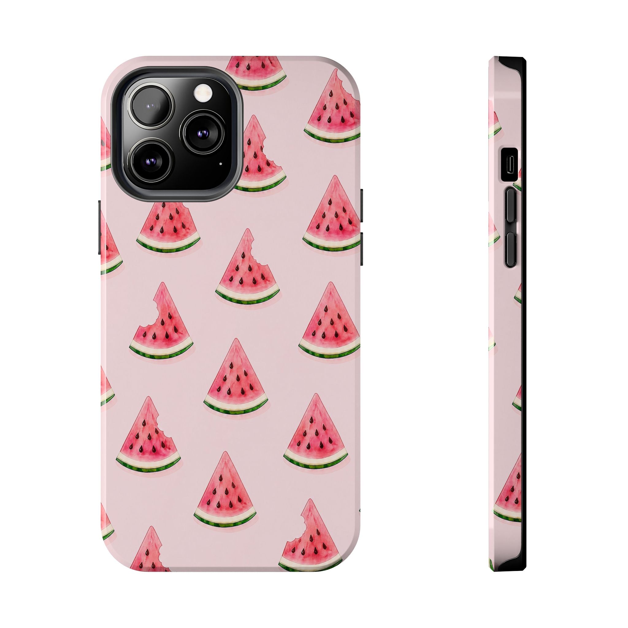 Watermelon Slice Tough Phone Case — Pink Fruit Pattern, Summer Phone Cover