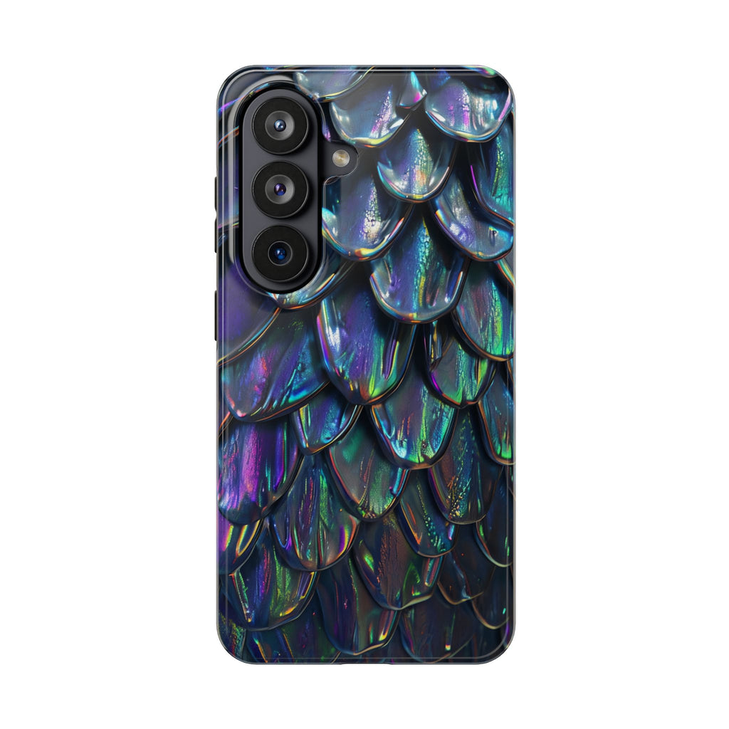 Holographic Mermaid Scale Tough Phone Case — Iridescent Protective Phone Cover