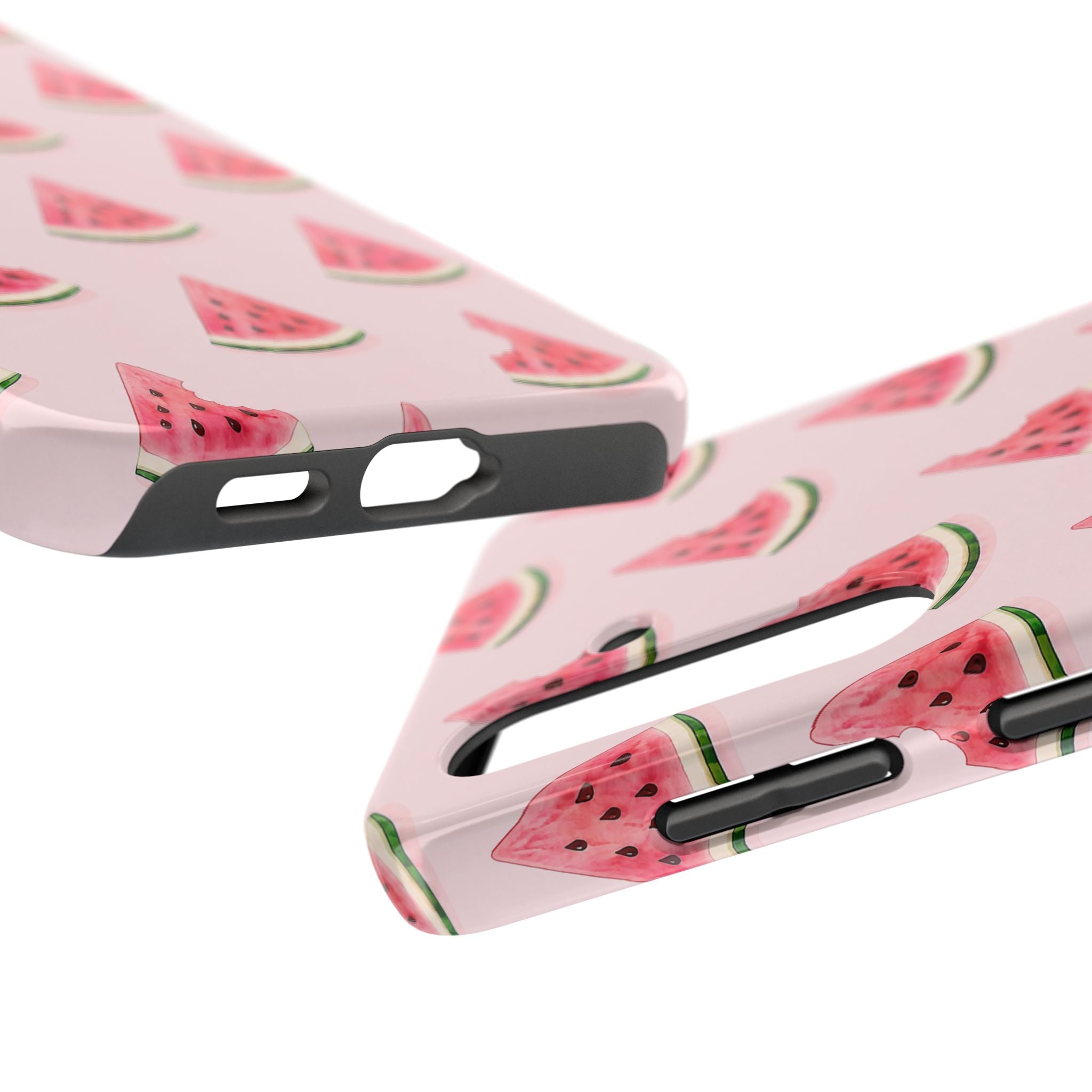 Watermelon Slice Tough Phone Case — Pink Fruit Pattern, Summer Phone Cover