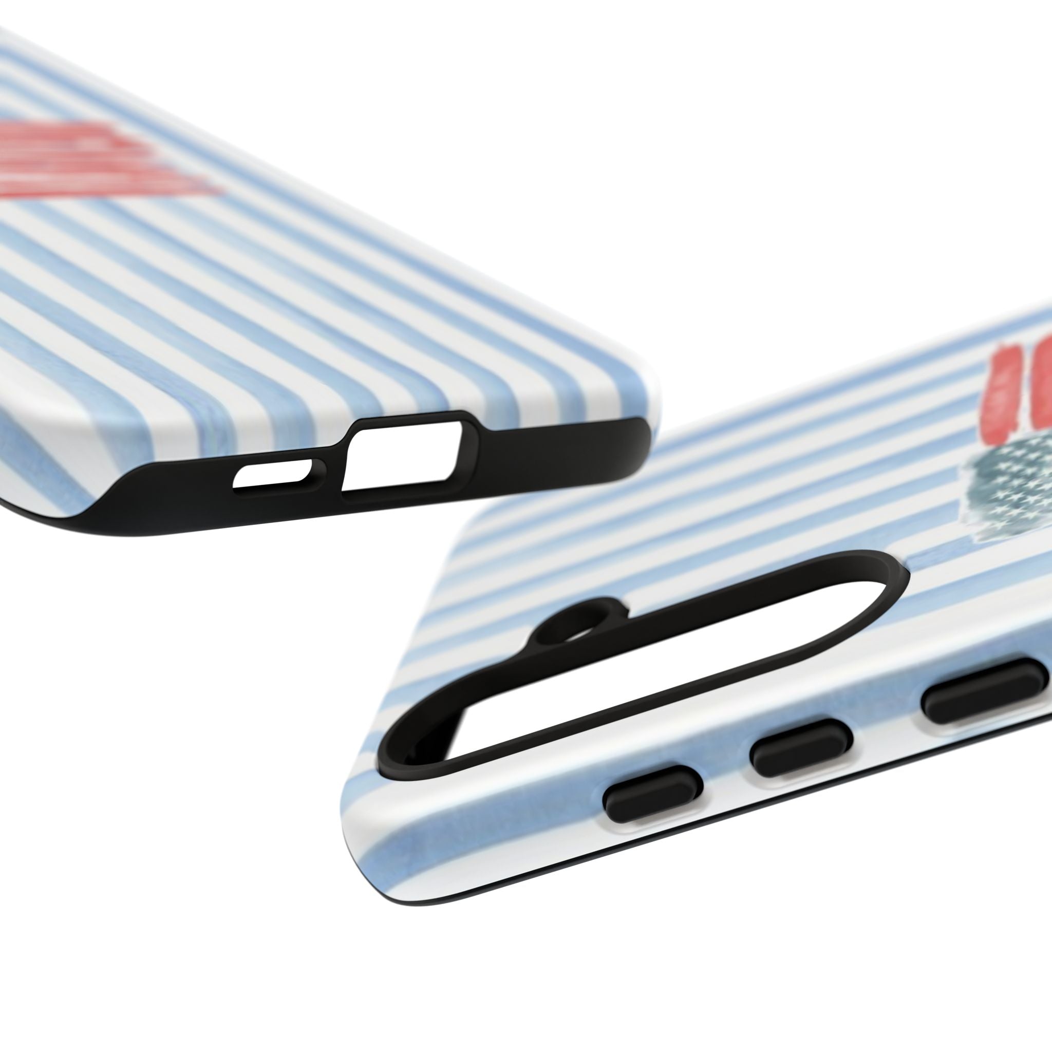 American Flag Watercolor Phone Case - Blue Stripe Tough Case