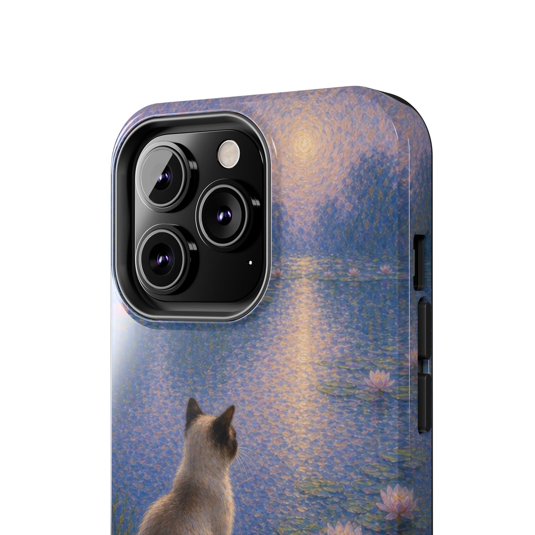 Siamese Cat by Moonlight Tough Phone Case – Waterlily Dream Protective Cover
